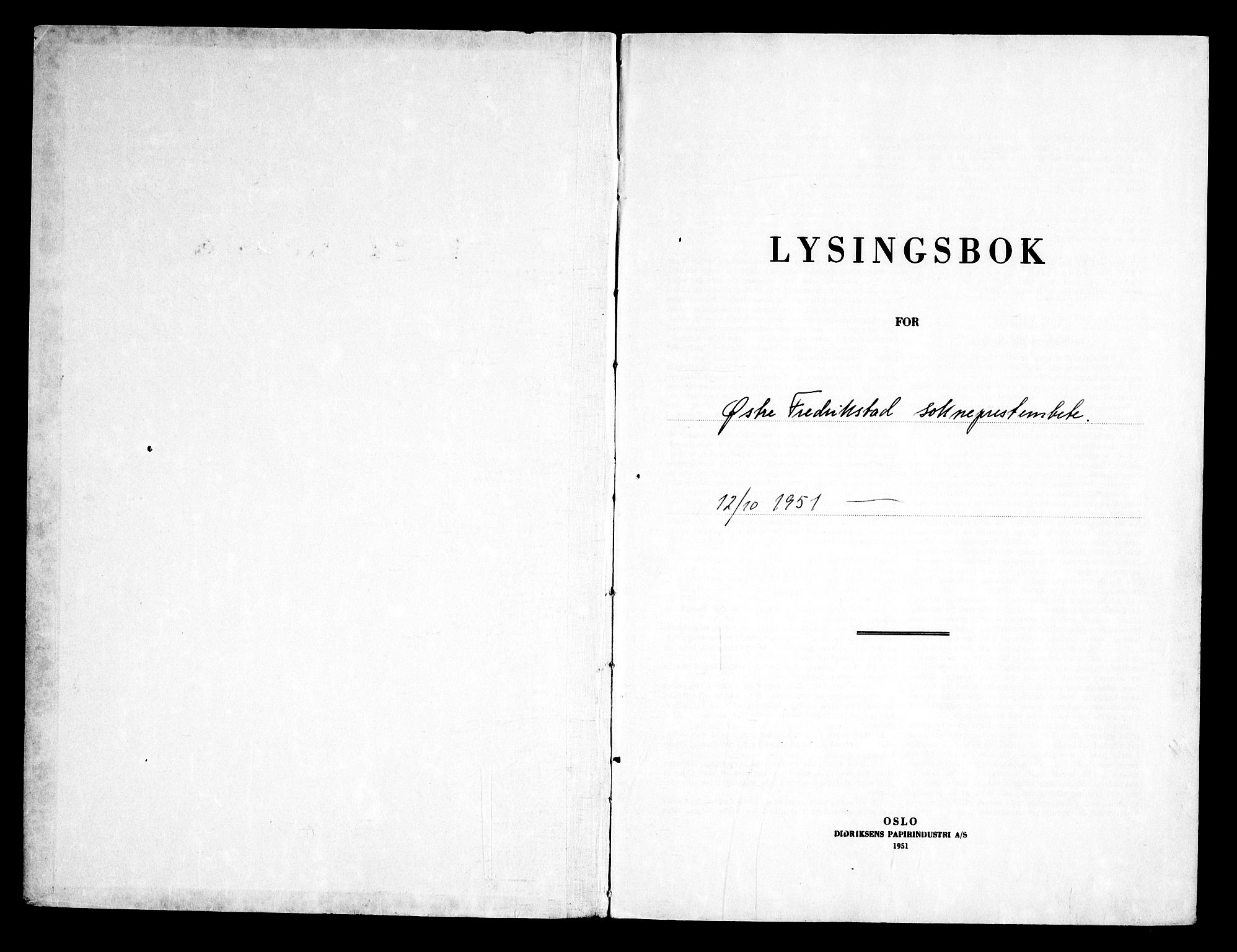 Østre Fredrikstad prestekontor Kirkebøker, AV/SAO-A-10907/H/Ha/L0002: Lysningsprotokoll nr. 2, 1951-1969