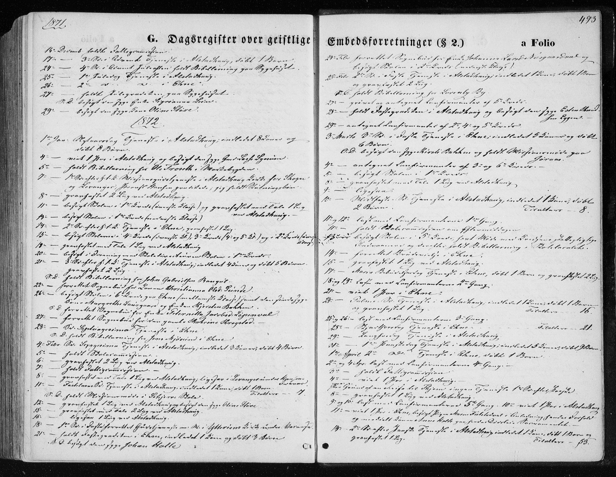Ministerialprotokoller, klokkerbøker og fødselsregistre - Nord-Trøndelag, AV/SAT-A-1458/717/L0157: Ministerialbok nr. 717A08 /1, 1863-1877, s. 493