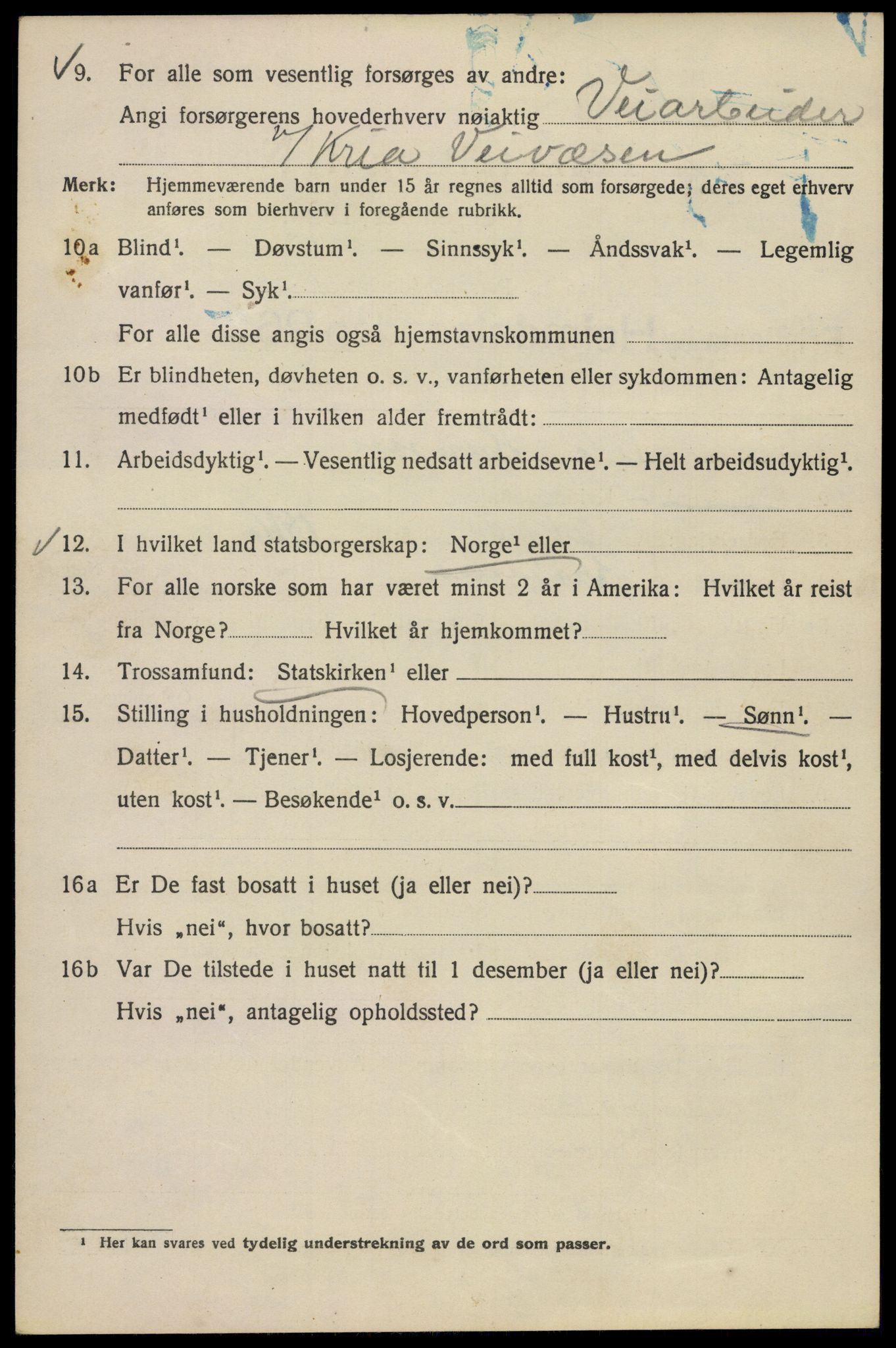 SAO, Folketelling 1920 for 0301 Kristiania kjøpstad, 1920, s. 279422