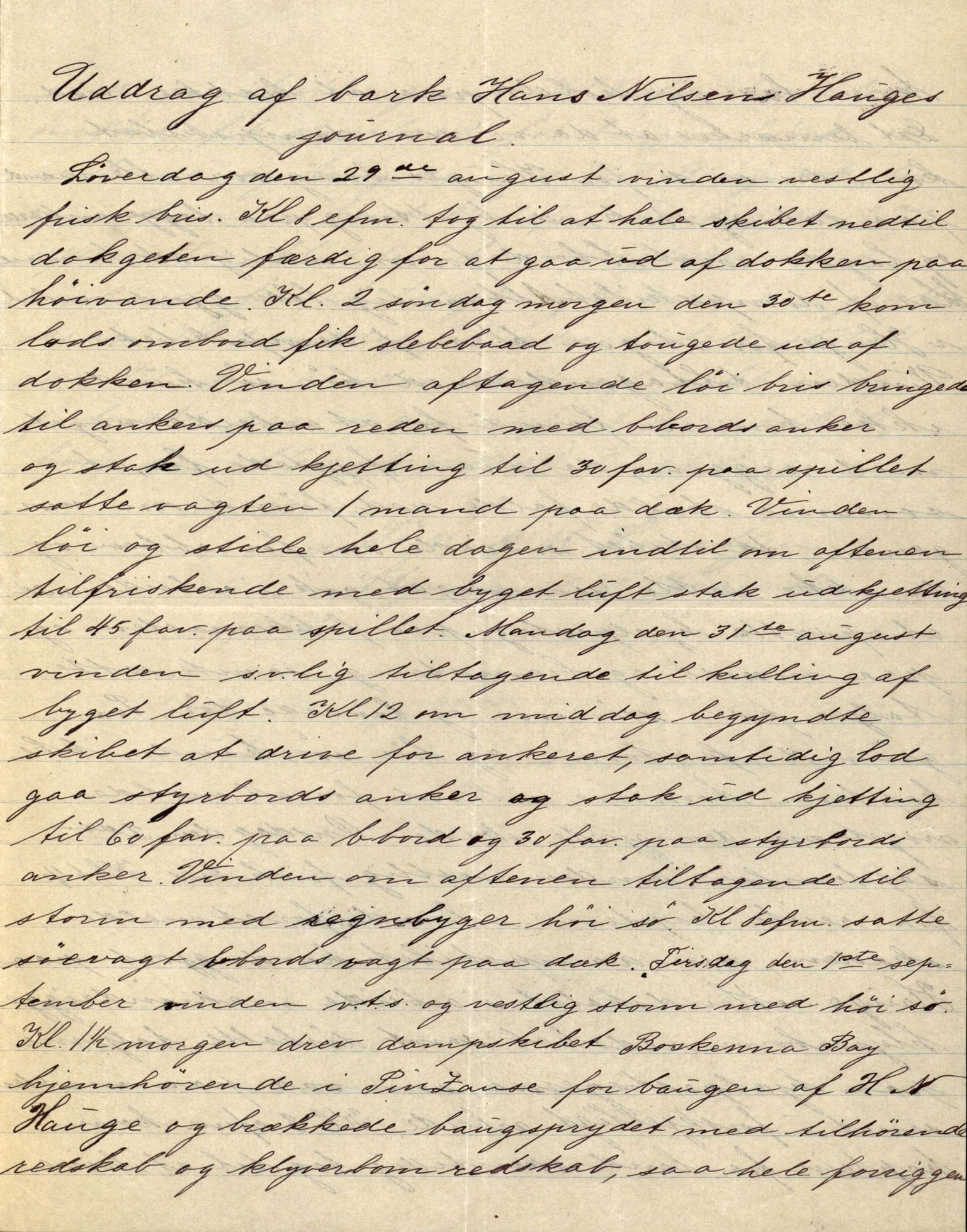 Pa 63 - Østlandske skibsassuranceforening, VEMU/A-1079/G/Ga/L0027/0012: Havaridokumenter / Hans Nielsen Hauge, Verena, Guldfaxe, India, Industri, 1891, s. 2