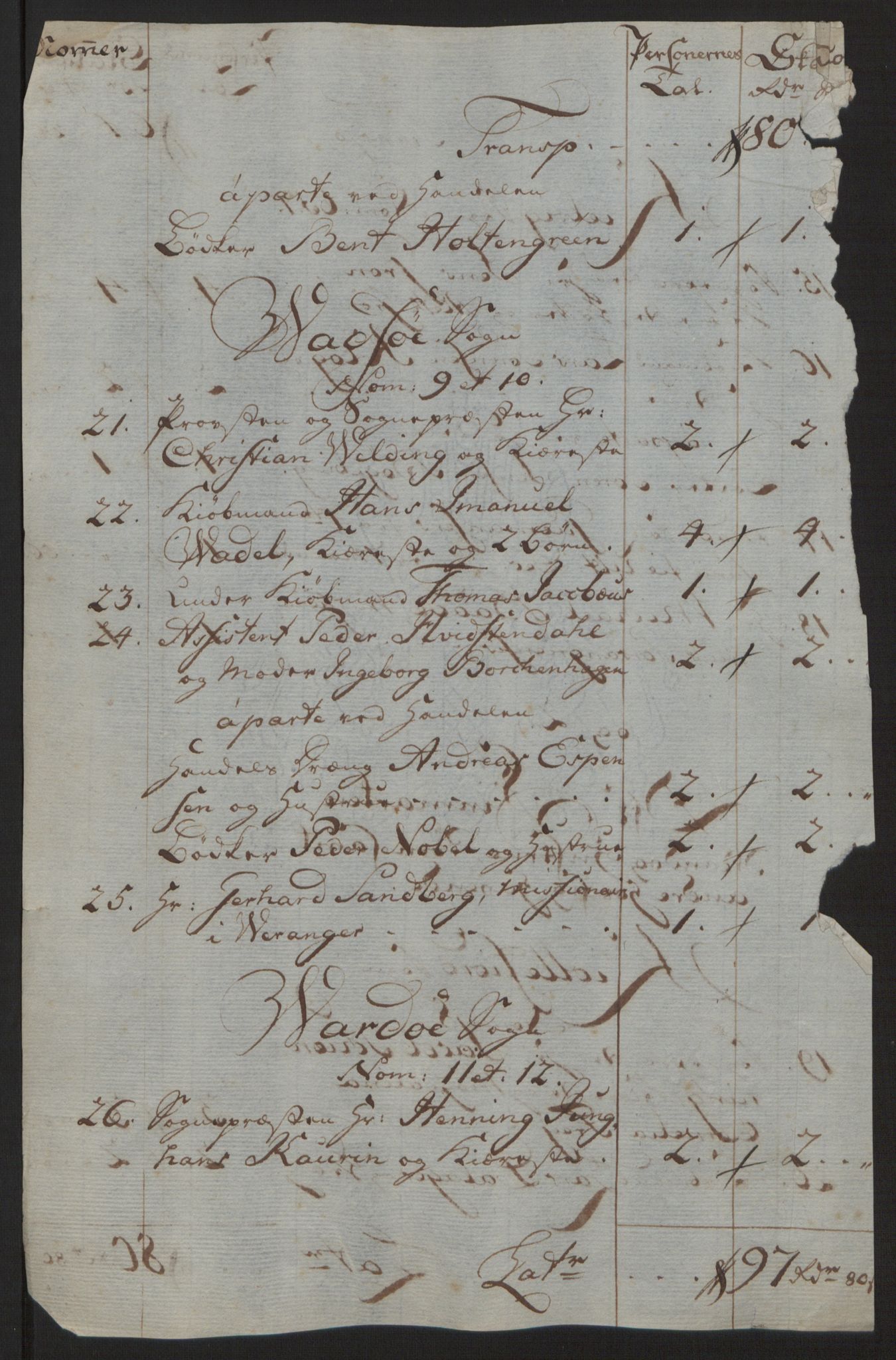 Rentekammeret inntil 1814, Reviderte regnskaper, Fogderegnskap, RA/EA-4092/R69/L4910: Ekstraskatten  Finnmark/Vardøhus, 1762-1772, s. 338