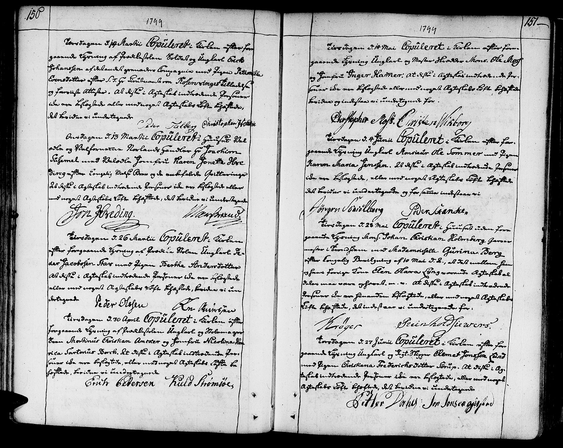 Ministerialprotokoller, klokkerbøker og fødselsregistre - Sør-Trøndelag, SAT/A-1456/602/L0105: Ministerialbok nr. 602A03, 1774-1814, s. 150-151