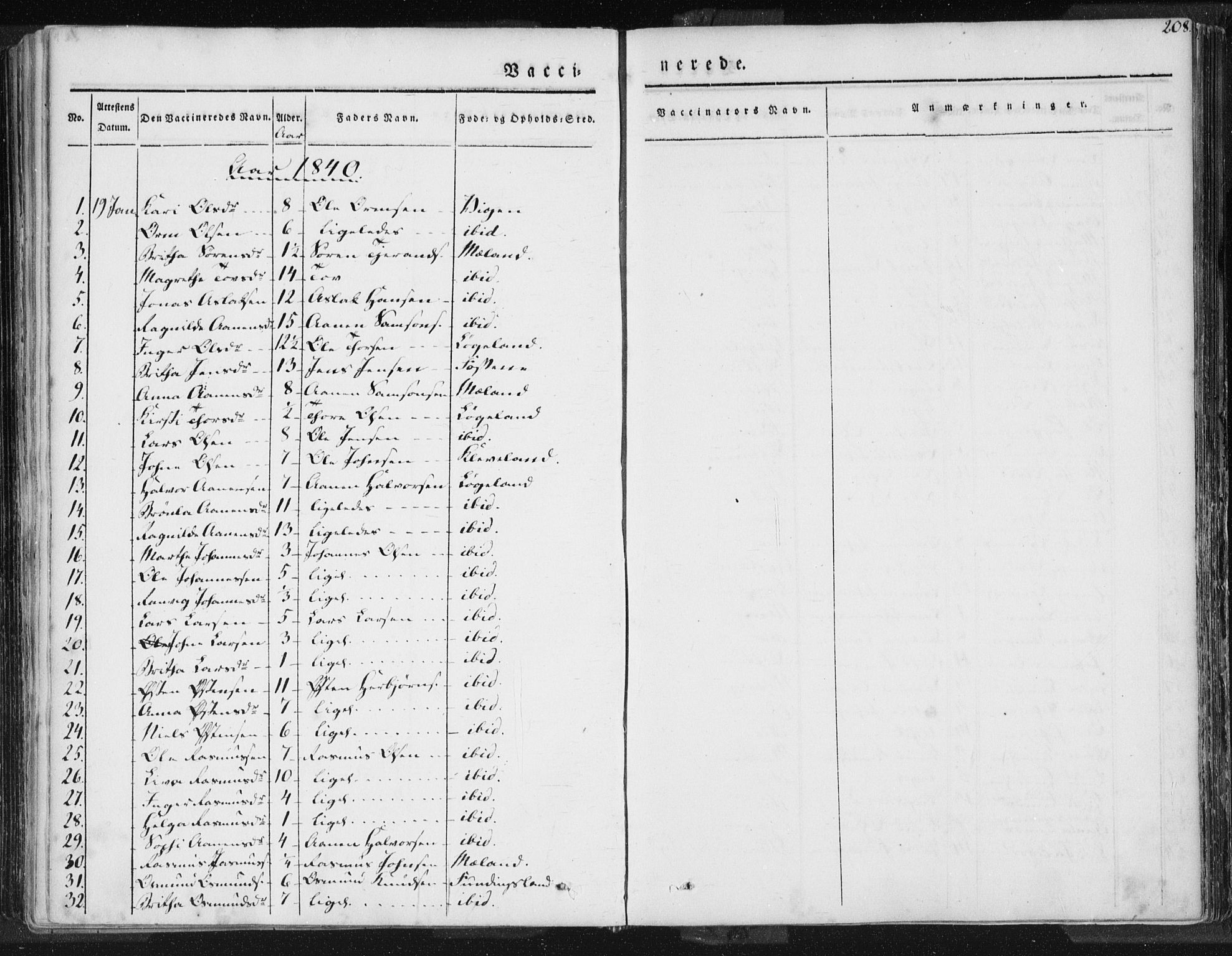 Hjelmeland sokneprestkontor, AV/SAST-A-101843/01/IV/L0006: Ministerialbok nr. A 6, 1834-1845, s. 208