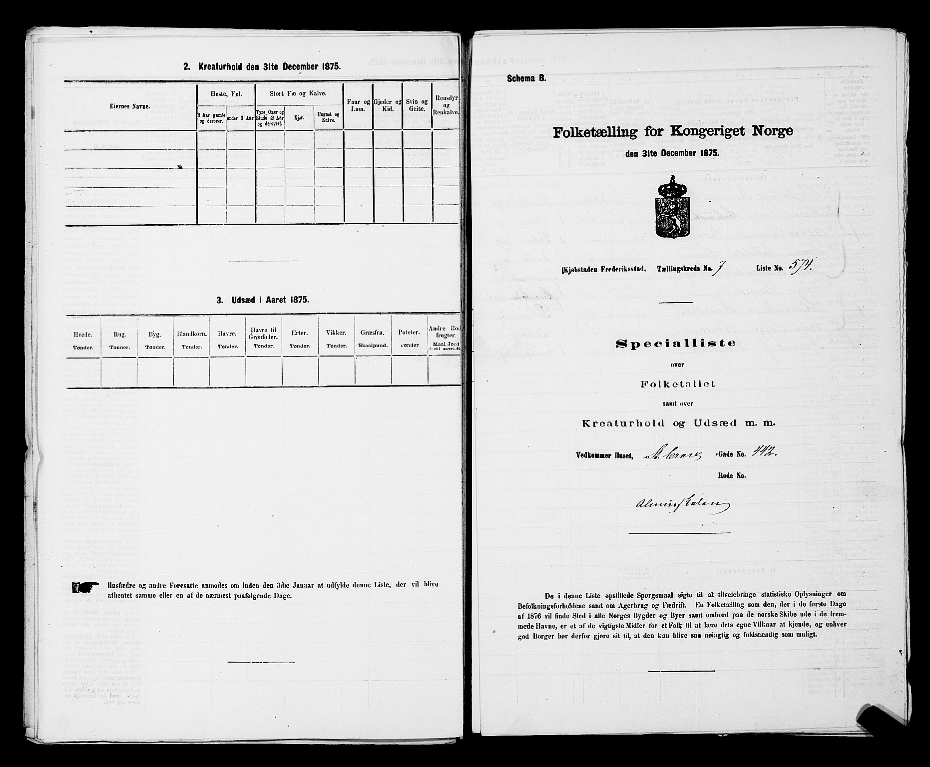 RA, Folketelling 1875 for 0103B Fredrikstad prestegjeld, Fredrikstad kjøpstad, 1875, s. 1313