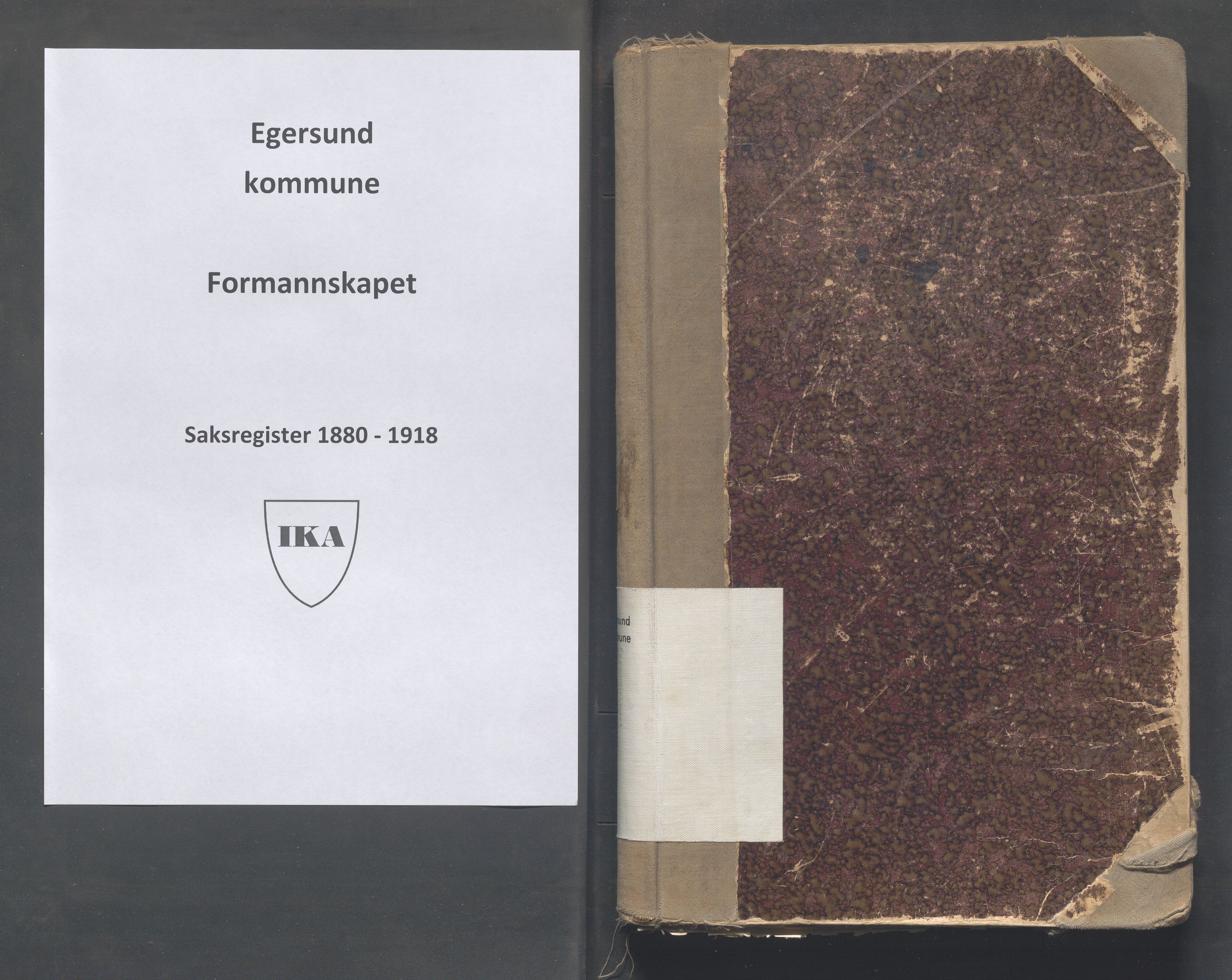 Egersund kommune (Ladested) - Formannskapet, IKAR/K-100502/C/Cb/L0002: Saksregister, 1880-1918