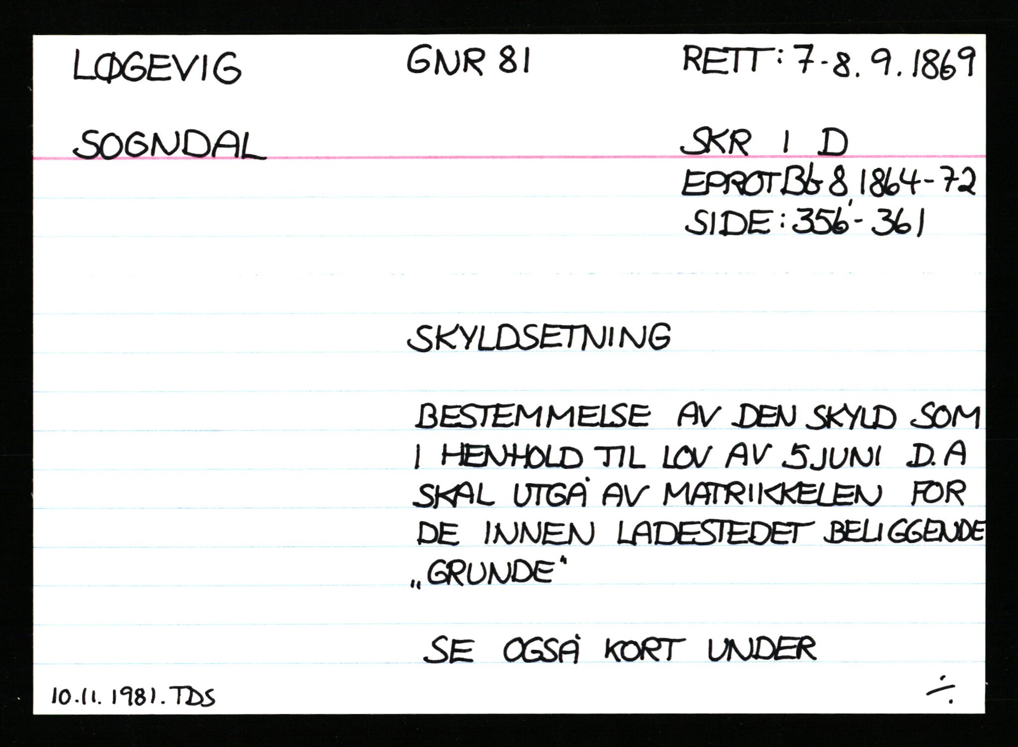 Statsarkivet i Stavanger, AV/SAST-A-101971/03/Y/Ym/L0037: Åstedskort sortert etter gårdsnavn: Lædre - Mauland, 1600-1950, s. 59