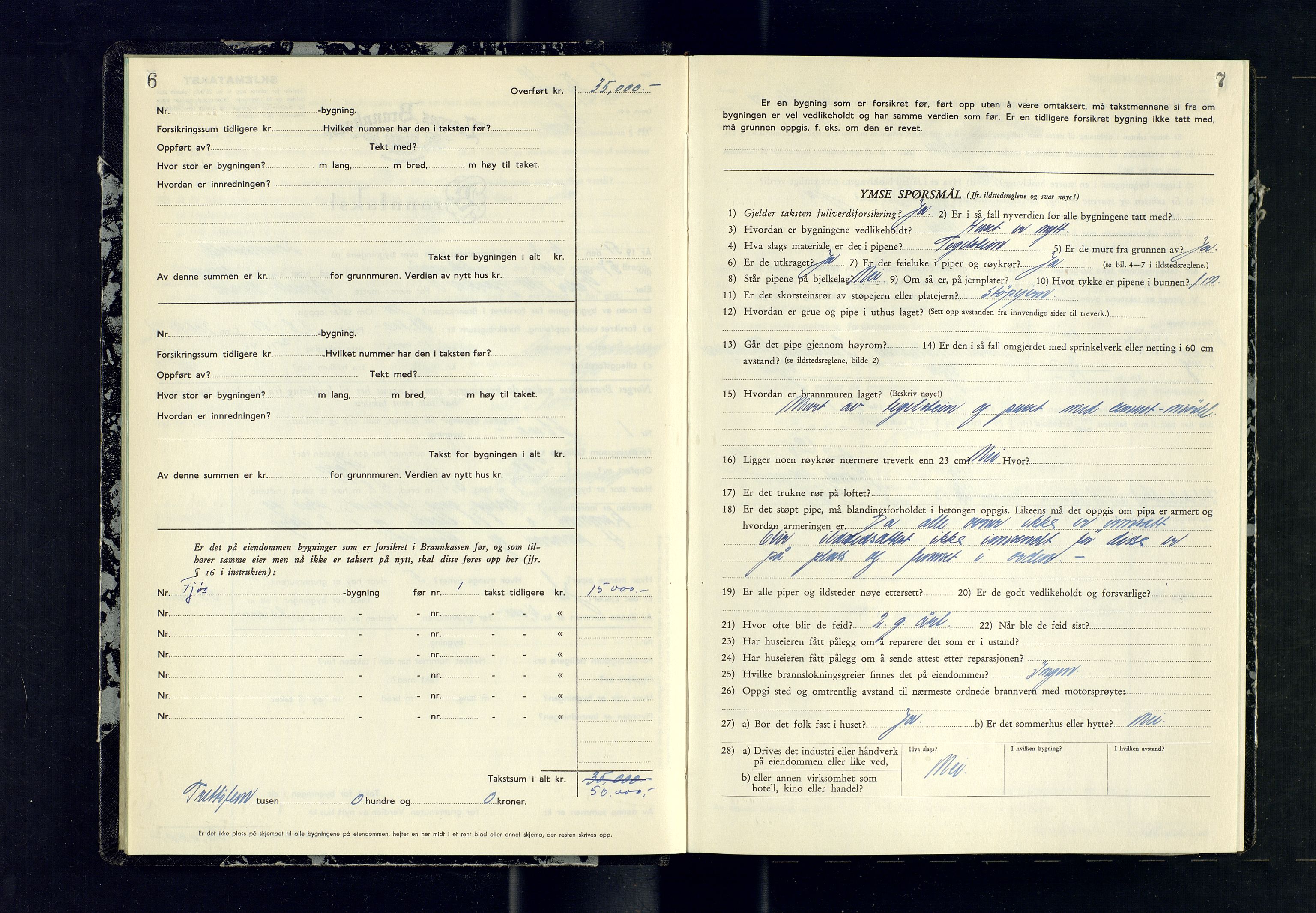 Skjervøy lensmannskontor, AV/SATØ-SATØ-63/F/Fu/Fub/L0277: Branntakstprotokoll (S), 1951, s. 6-7