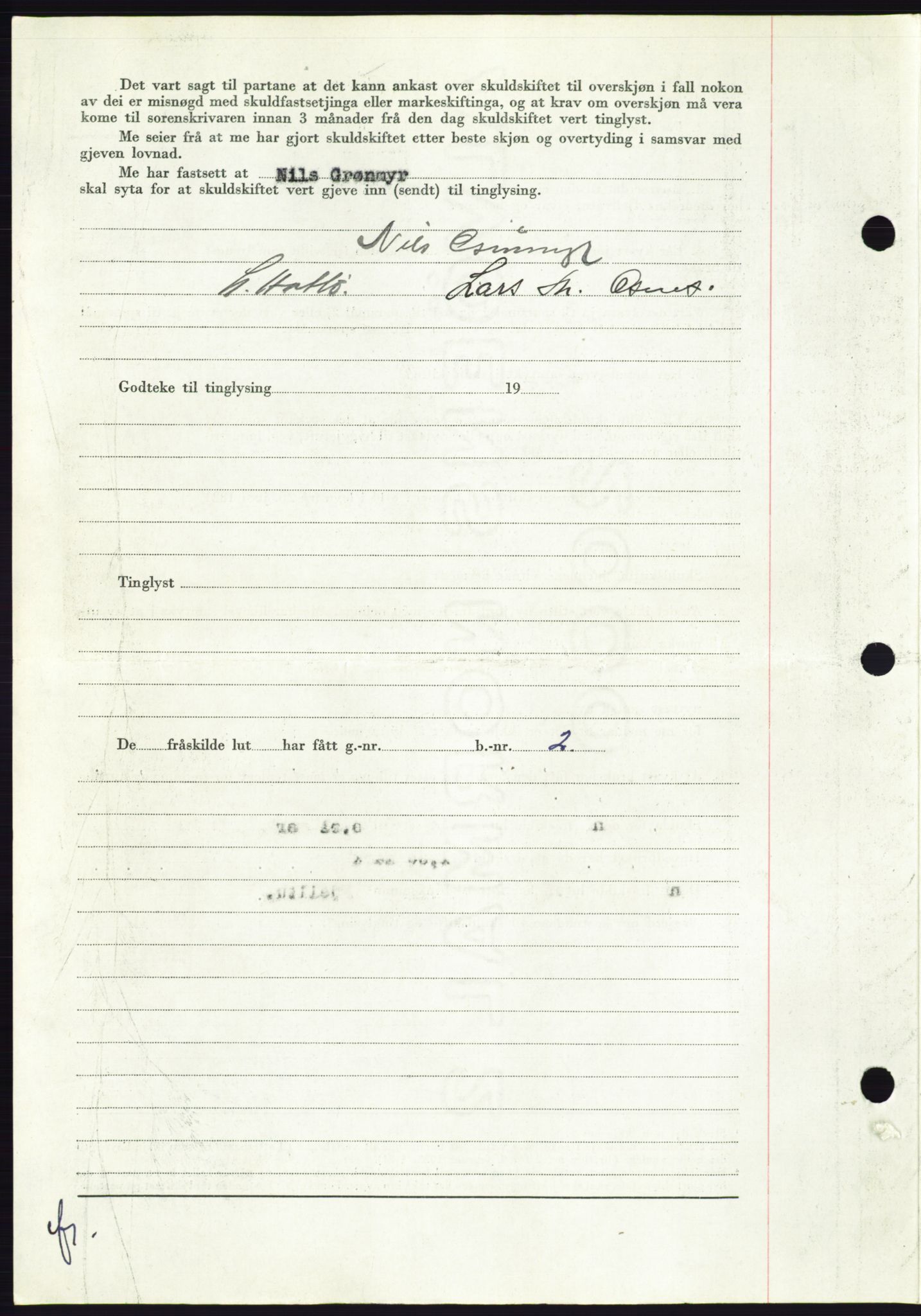 Søre Sunnmøre sorenskriveri, AV/SAT-A-4122/1/2/2C/L0099: Pantebok nr. 25A, 1954-1954, Dagboknr: 3262/1954