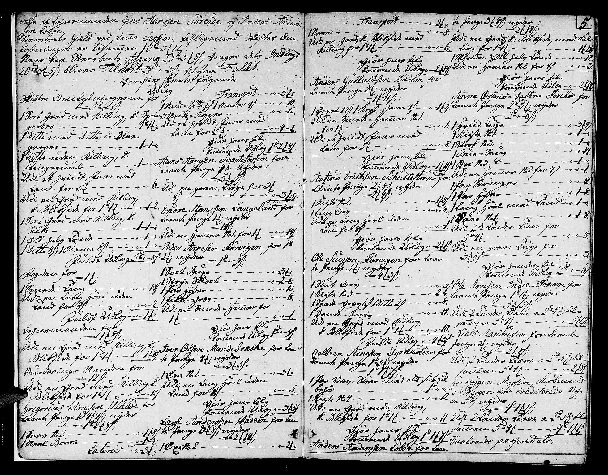 Ytre Sogn tingrett, AV/SAB-A-2601/1/H/Ha/L0010a: Skifteprotokoll, 1783-1786, s. 4b-5a