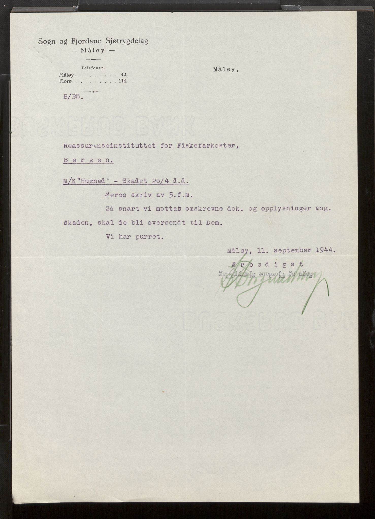 Fiskeridirektoratet - 1 Adm. ledelse - 13 Båtkontoret, SAB/A-2003/La/L0042: Statens krigsforsikring for fiskeflåten, 1936-1971, s. 373