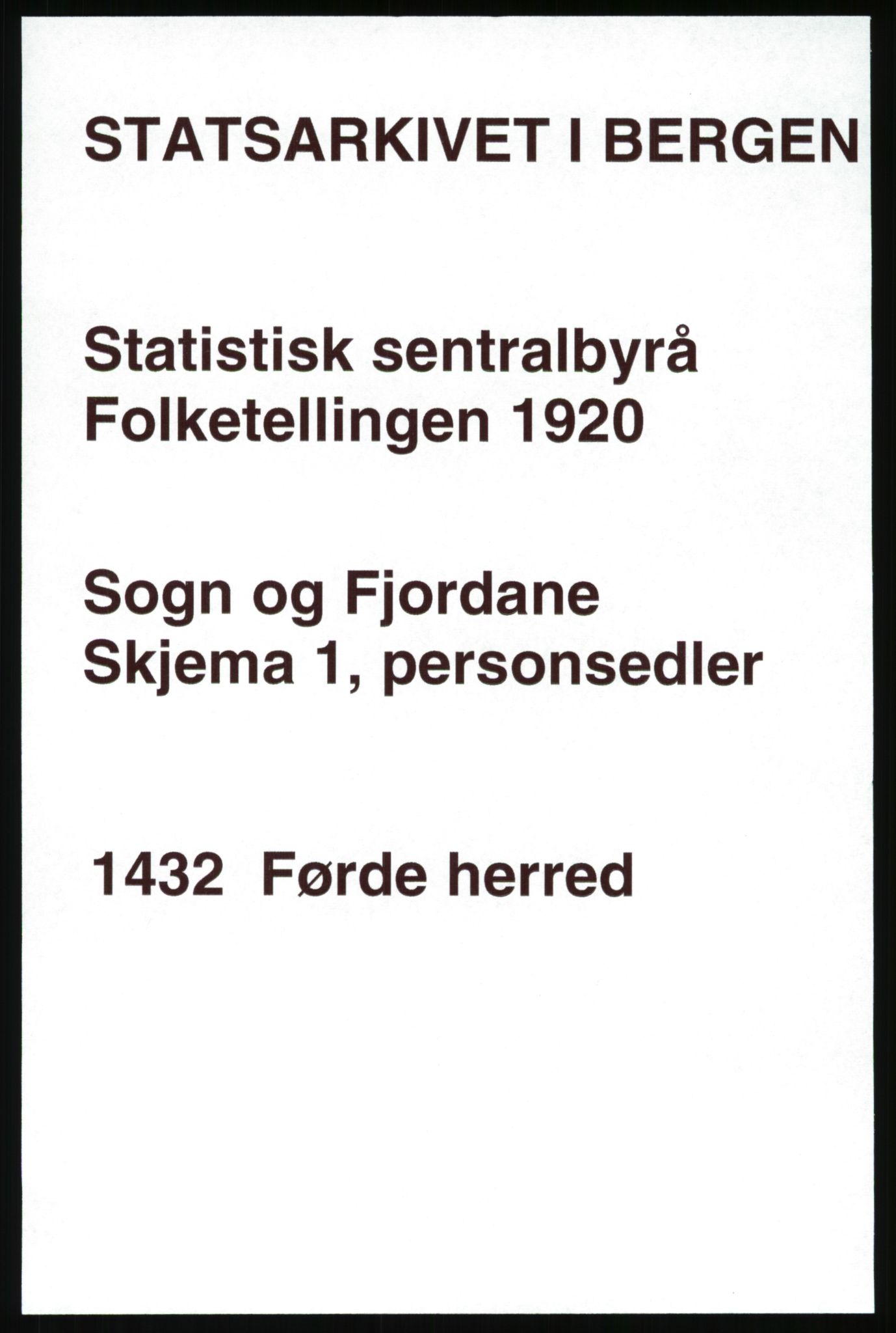 SAB, Folketelling 1920 for 1432 Førde herred, 1920, s. 1036