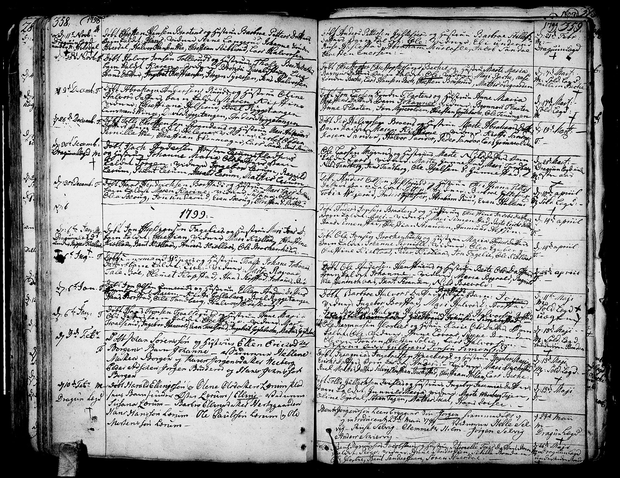Sande Kirkebøker, AV/SAKO-A-53/F/Fa/L0001: Ministerialbok nr. 1, 1753-1803, s. 358-359