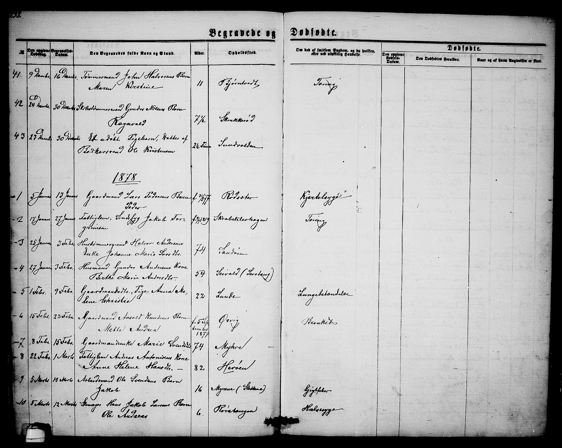 Eidanger kirkebøker, AV/SAKO-A-261/G/Ga/L0001: Klokkerbok nr. 1, 1863-1878, s. 232