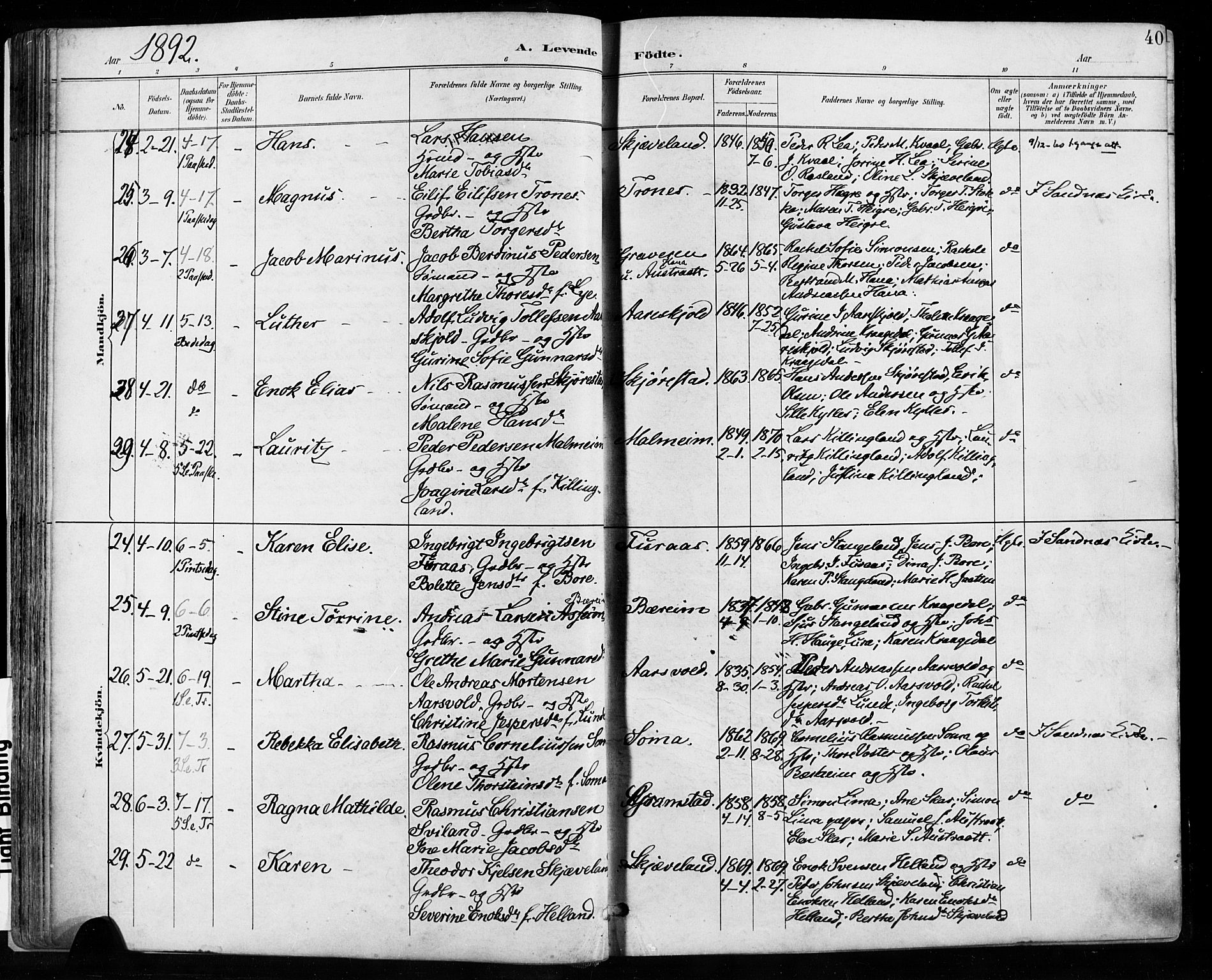 Høyland sokneprestkontor, AV/SAST-A-101799/001/30BA/L0013: Ministerialbok nr. A 13.1, 1889-1898, s. 40