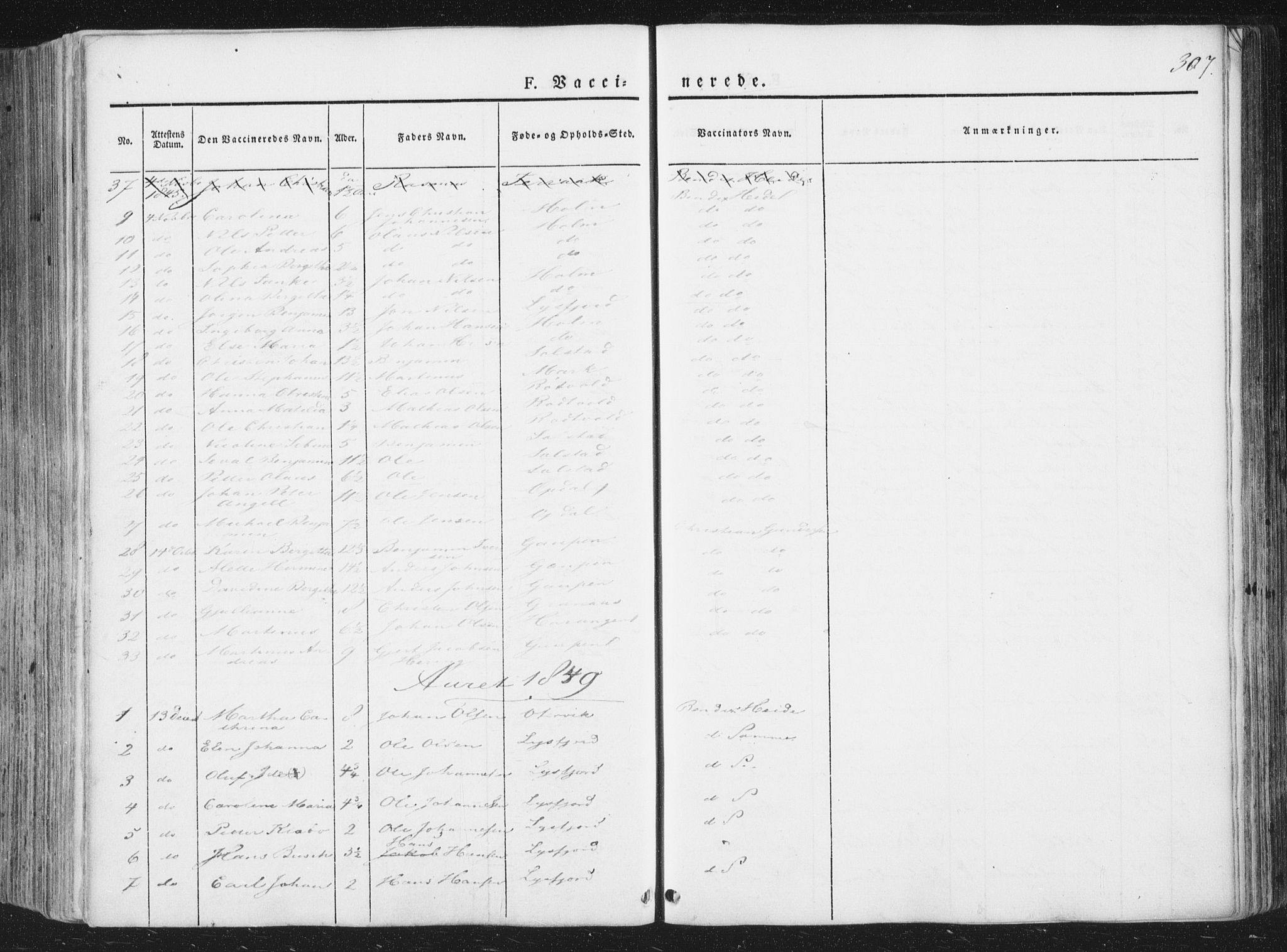 Ministerialprotokoller, klokkerbøker og fødselsregistre - Nordland, AV/SAT-A-1459/810/L0144: Ministerialbok nr. 810A07 /1, 1841-1862, s. 307