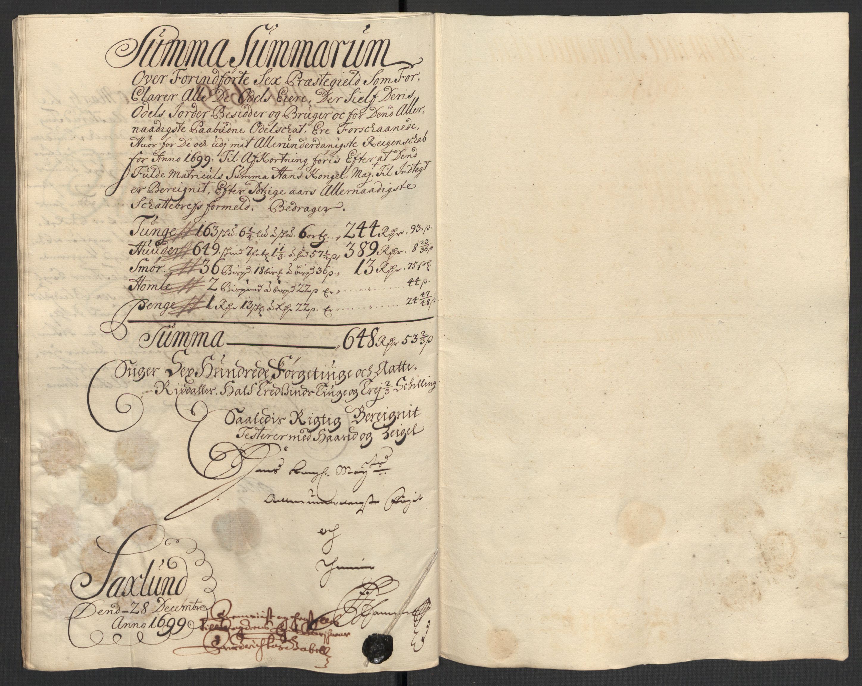 Rentekammeret inntil 1814, Reviderte regnskaper, Fogderegnskap, AV/RA-EA-4092/R16/L1038: Fogderegnskap Hedmark, 1699, s. 164