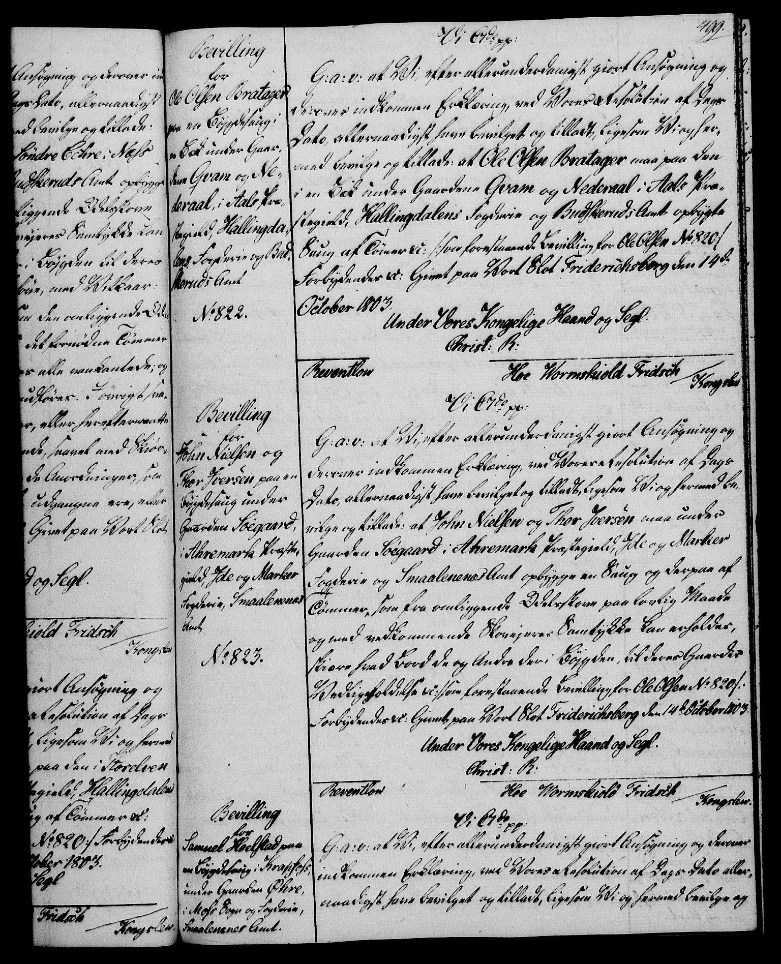 Rentekammeret, Kammerkanselliet, AV/RA-EA-3111/G/Gg/Gga/L0017: Norsk ekspedisjonsprotokoll med register (merket RK 53.17), 1801-1803, s. 499