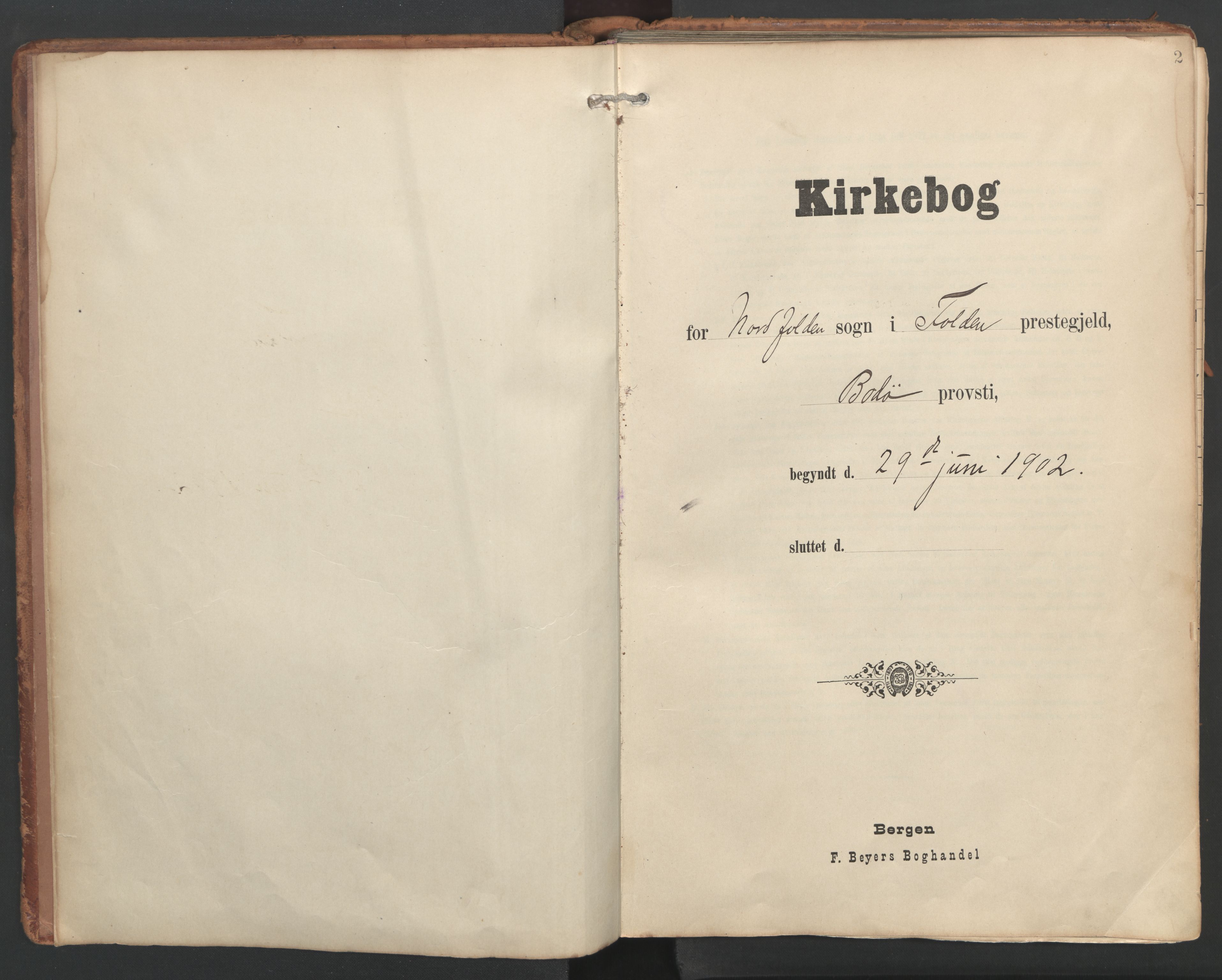 Ministerialprotokoller, klokkerbøker og fødselsregistre - Nordland, AV/SAT-A-1459/858/L0832: Ministerialbok nr. 858A02, 1902-1915, s. 2