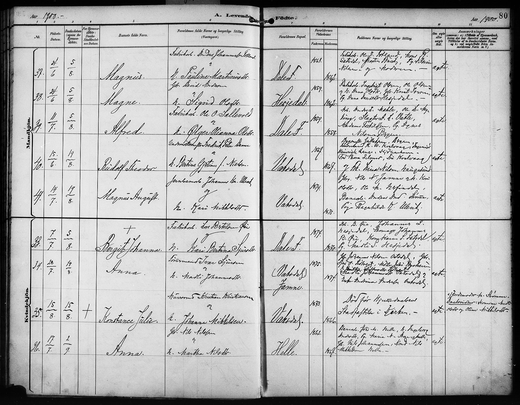Bruvik Sokneprestembete, AV/SAB-A-74701/H/Haa: Ministerialbok nr. B 2, 1893-1903, s. 80