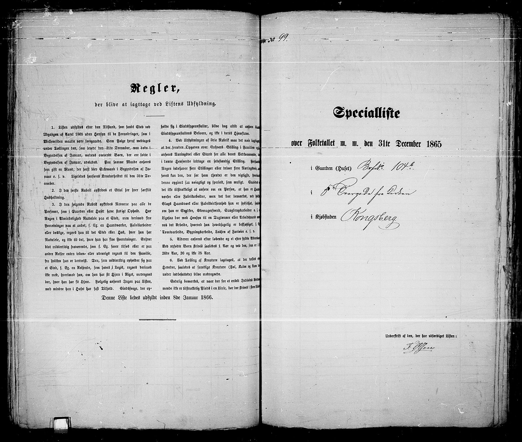 RA, Folketelling 1865 for 0604B Kongsberg prestegjeld, Kongsberg kjøpstad, 1865, s. 208