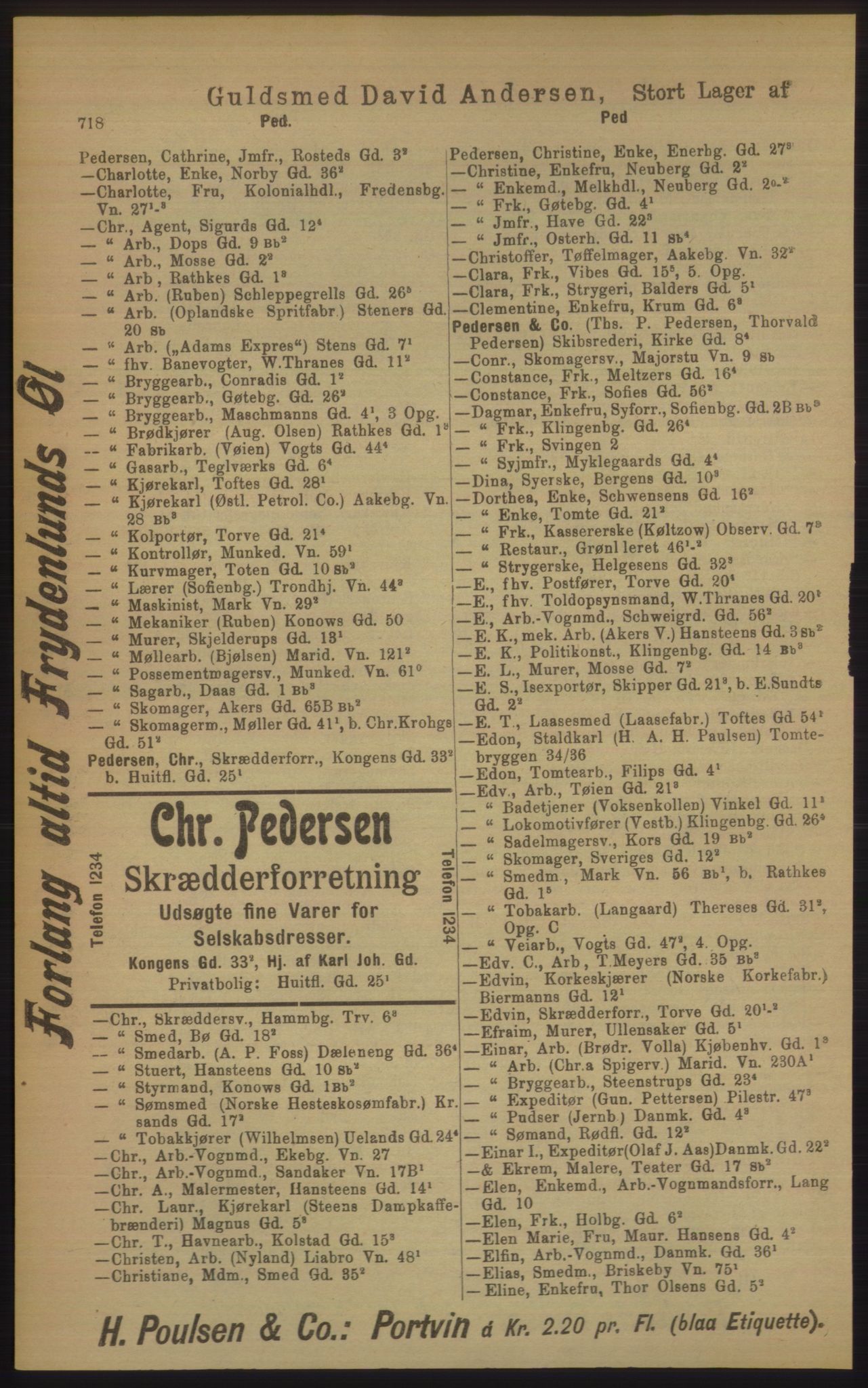 Kristiania/Oslo adressebok, PUBL/-, 1906, s. 718