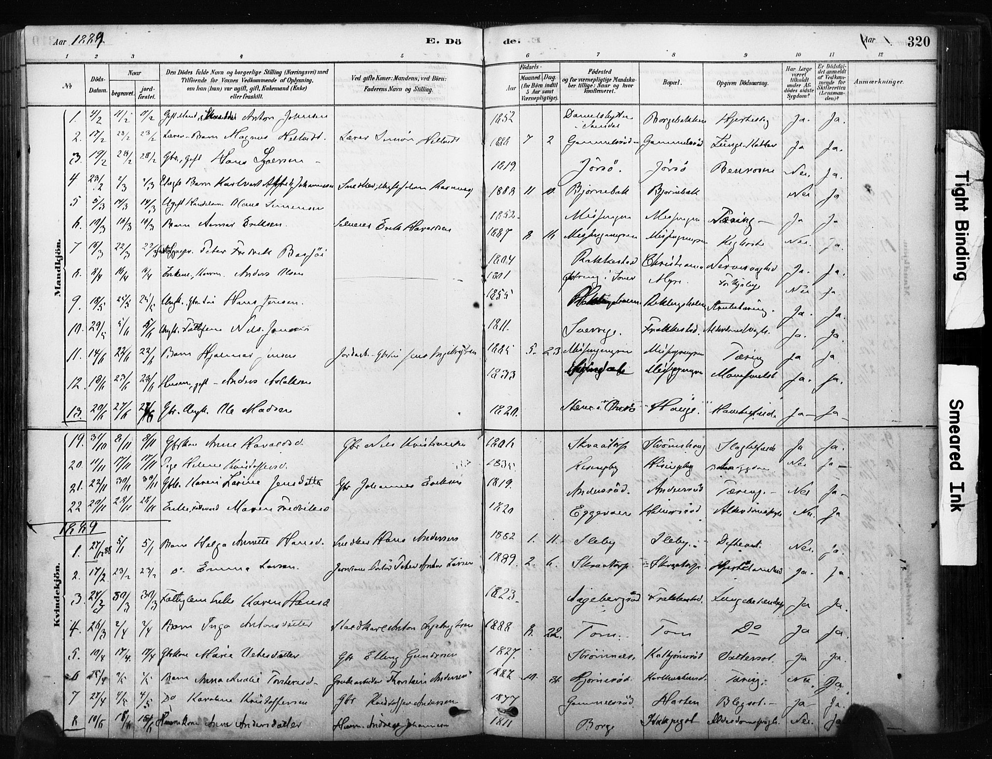 Råde prestekontor kirkebøker, AV/SAO-A-2009/F/Fa/L0007: Ministerialbok nr. 7, 1878-1902, s. 320
