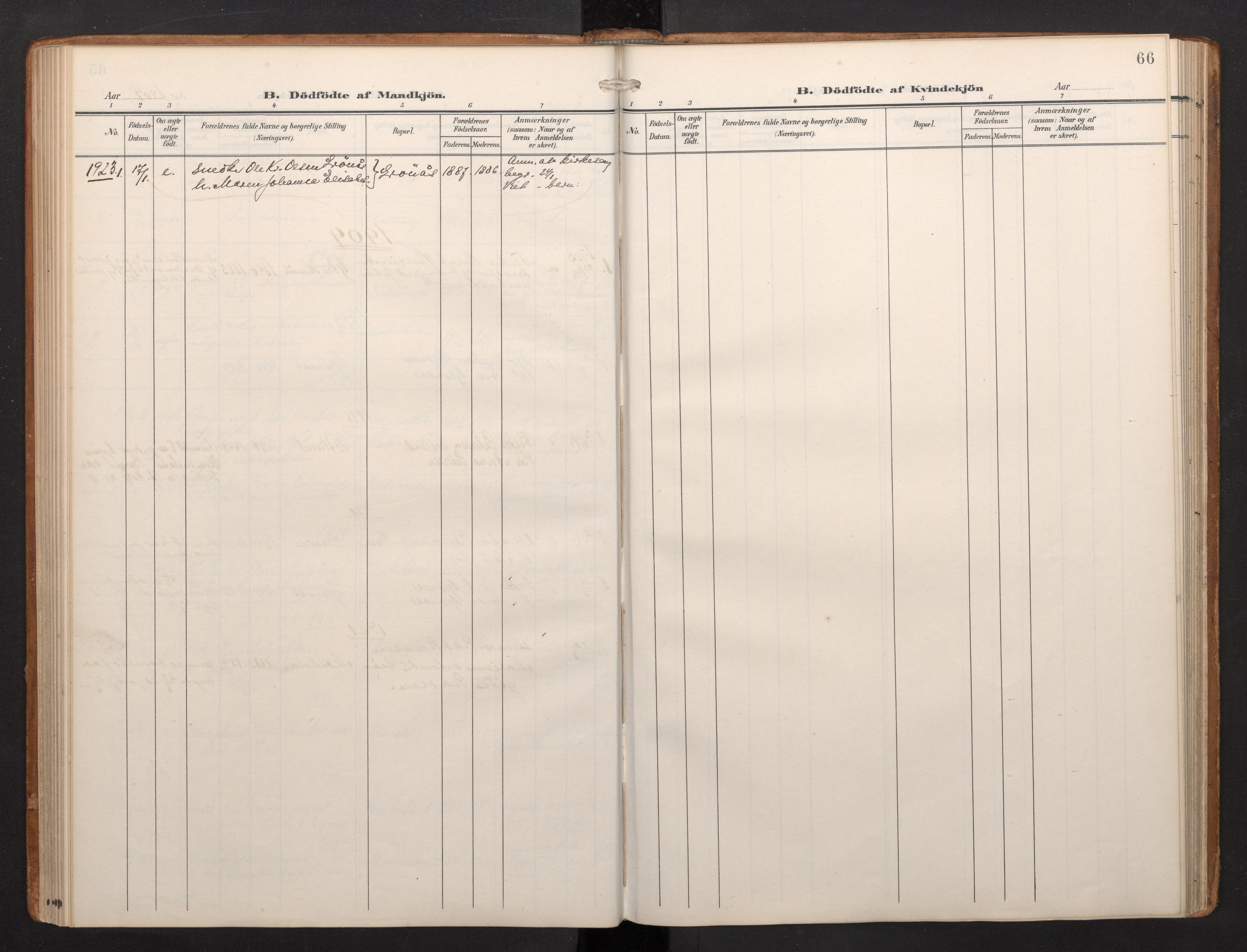 Finnås sokneprestembete, AV/SAB-A-99925/H/Ha/Haa/Haab/L0003: Ministerialbok nr. B 3, 1907-1923, s. 66