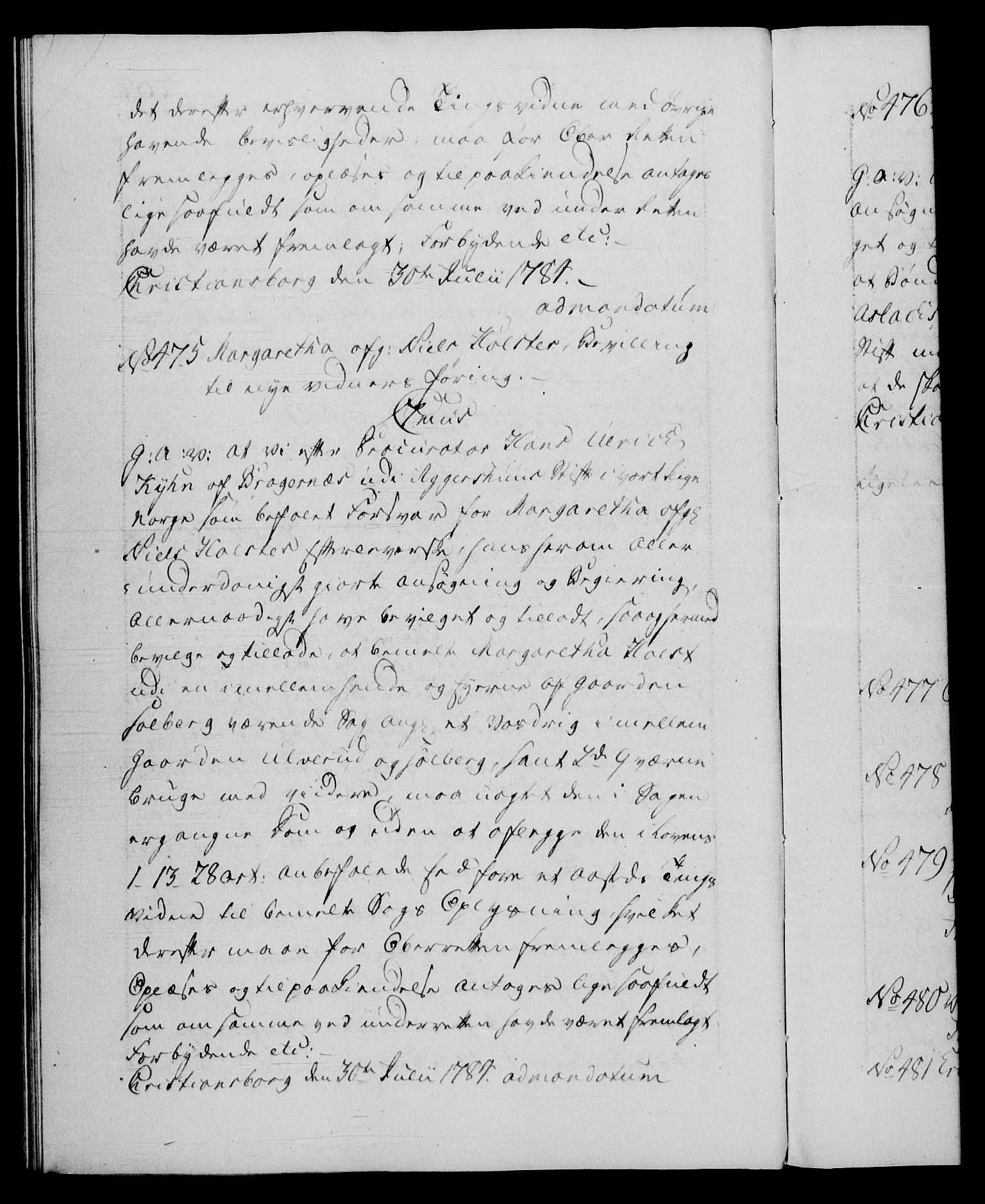 Danske Kanselli 1572-1799, RA/EA-3023/F/Fc/Fca/Fcaa/L0050: Norske registre, 1784-1785, s. 267b