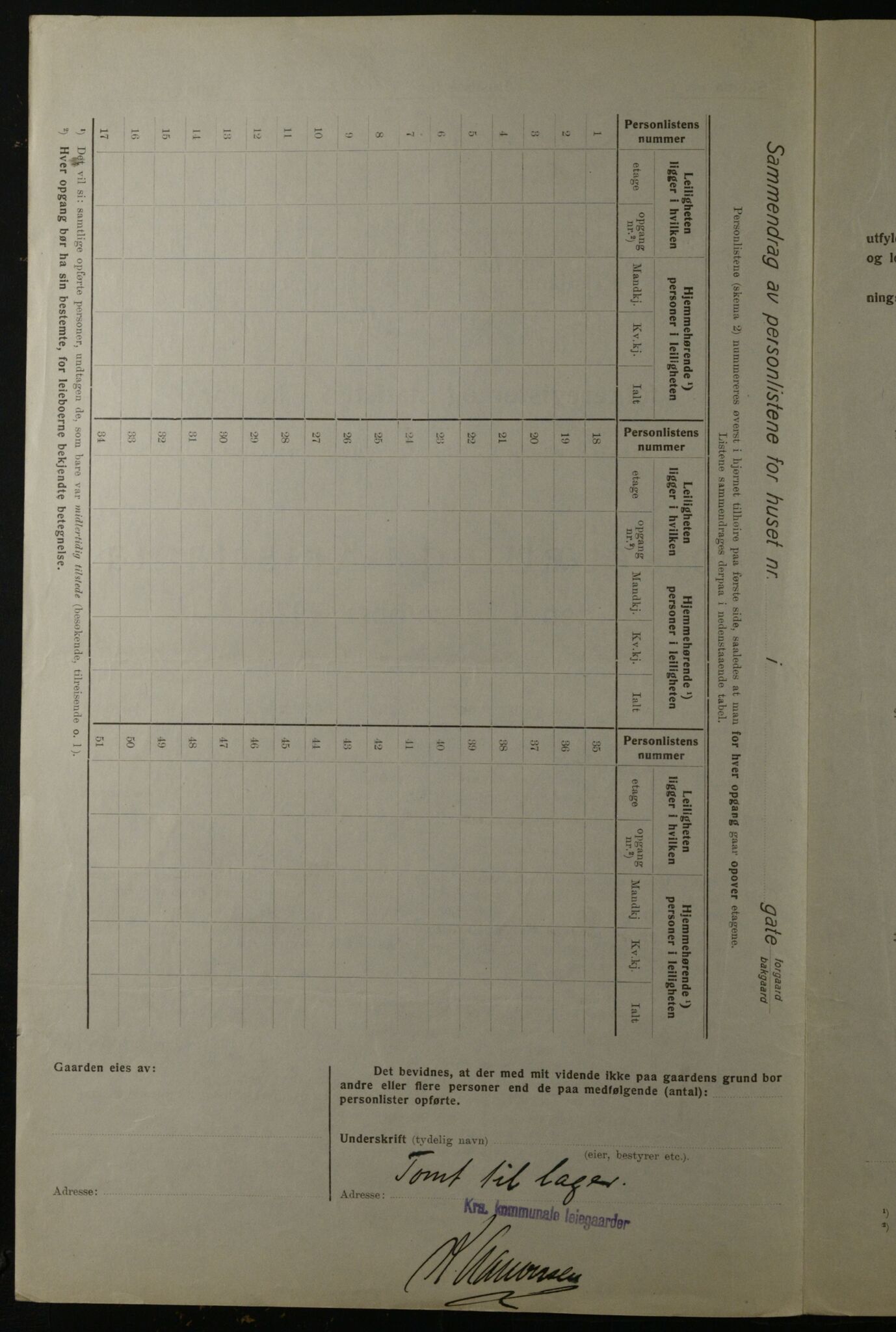 OBA, Kommunal folketelling 1.12.1923 for Kristiania, 1923, s. 127357