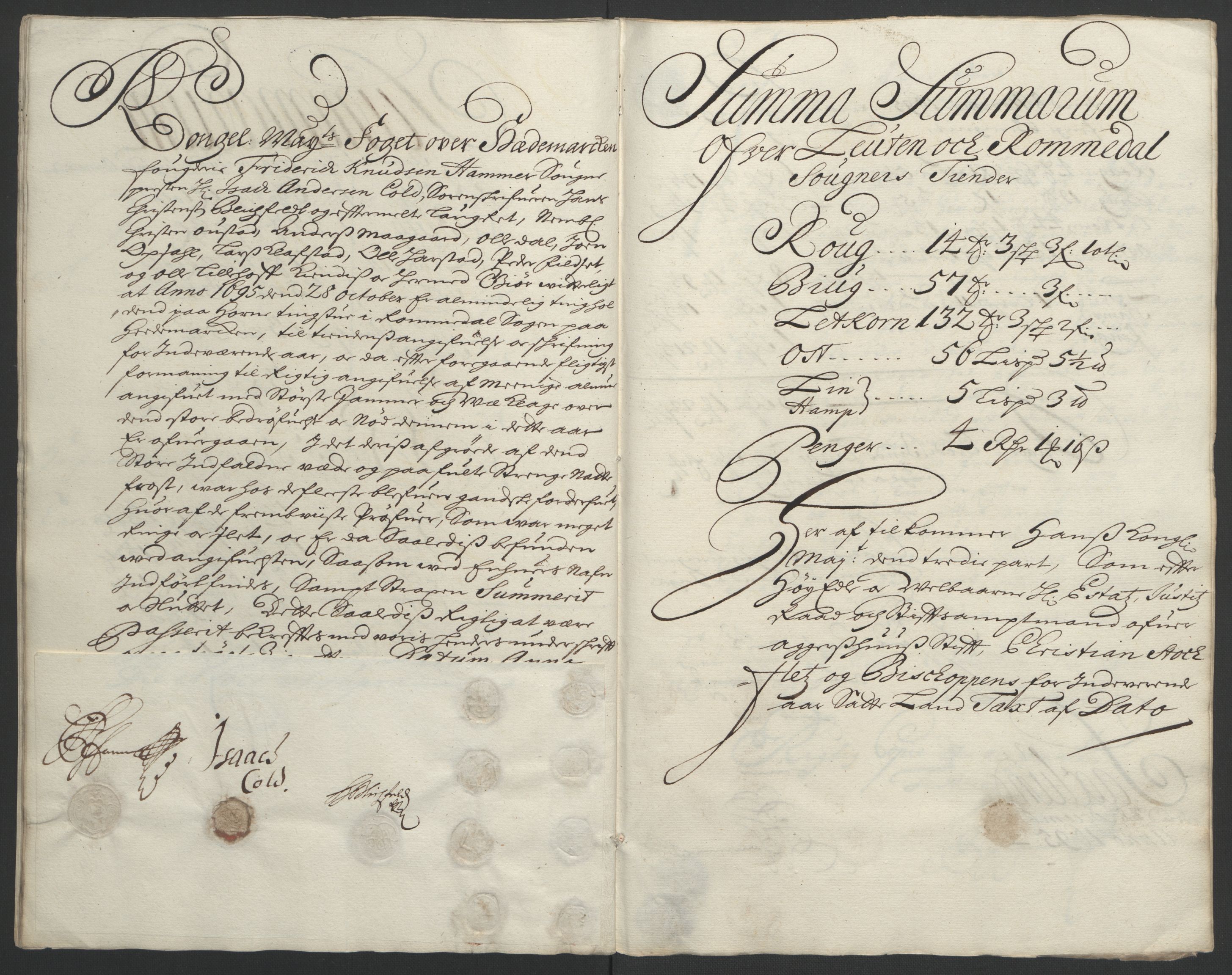 Rentekammeret inntil 1814, Reviderte regnskaper, Fogderegnskap, AV/RA-EA-4092/R16/L1036: Fogderegnskap Hedmark, 1695-1696, s. 59