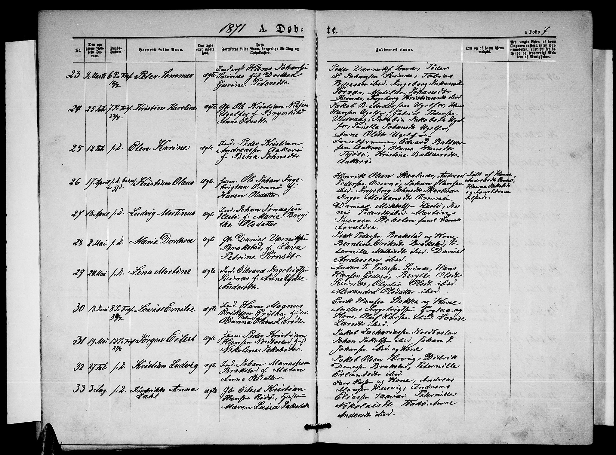 Ministerialprotokoller, klokkerbøker og fødselsregistre - Nordland, AV/SAT-A-1459/817/L0267: Klokkerbok nr. 817C02, 1870-1883, s. 7