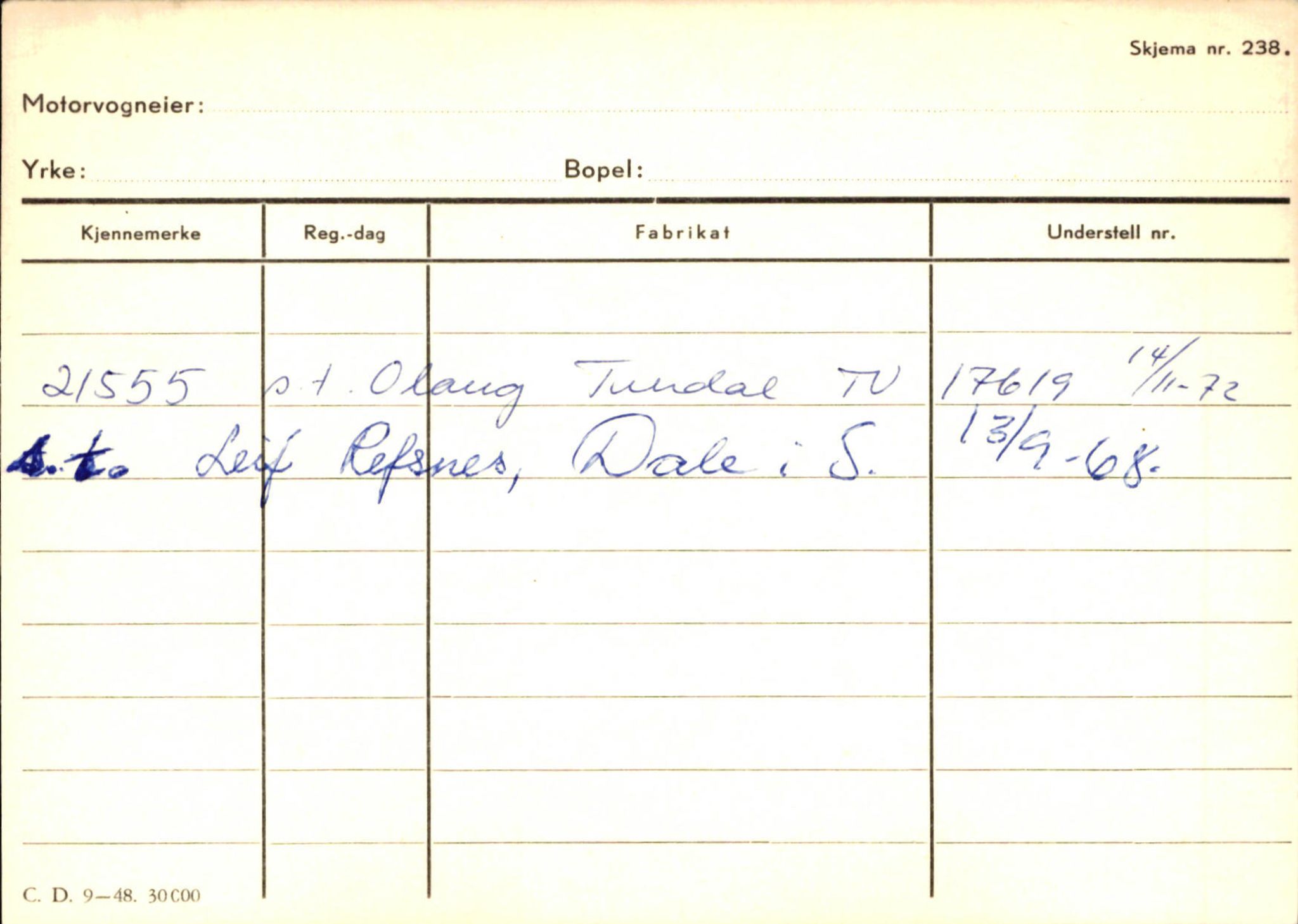 Statens vegvesen, Sogn og Fjordane vegkontor, AV/SAB-A-5301/4/F/L0126: Eigarregister Fjaler M-Å. Leikanger A-Å, 1945-1975, s. 486