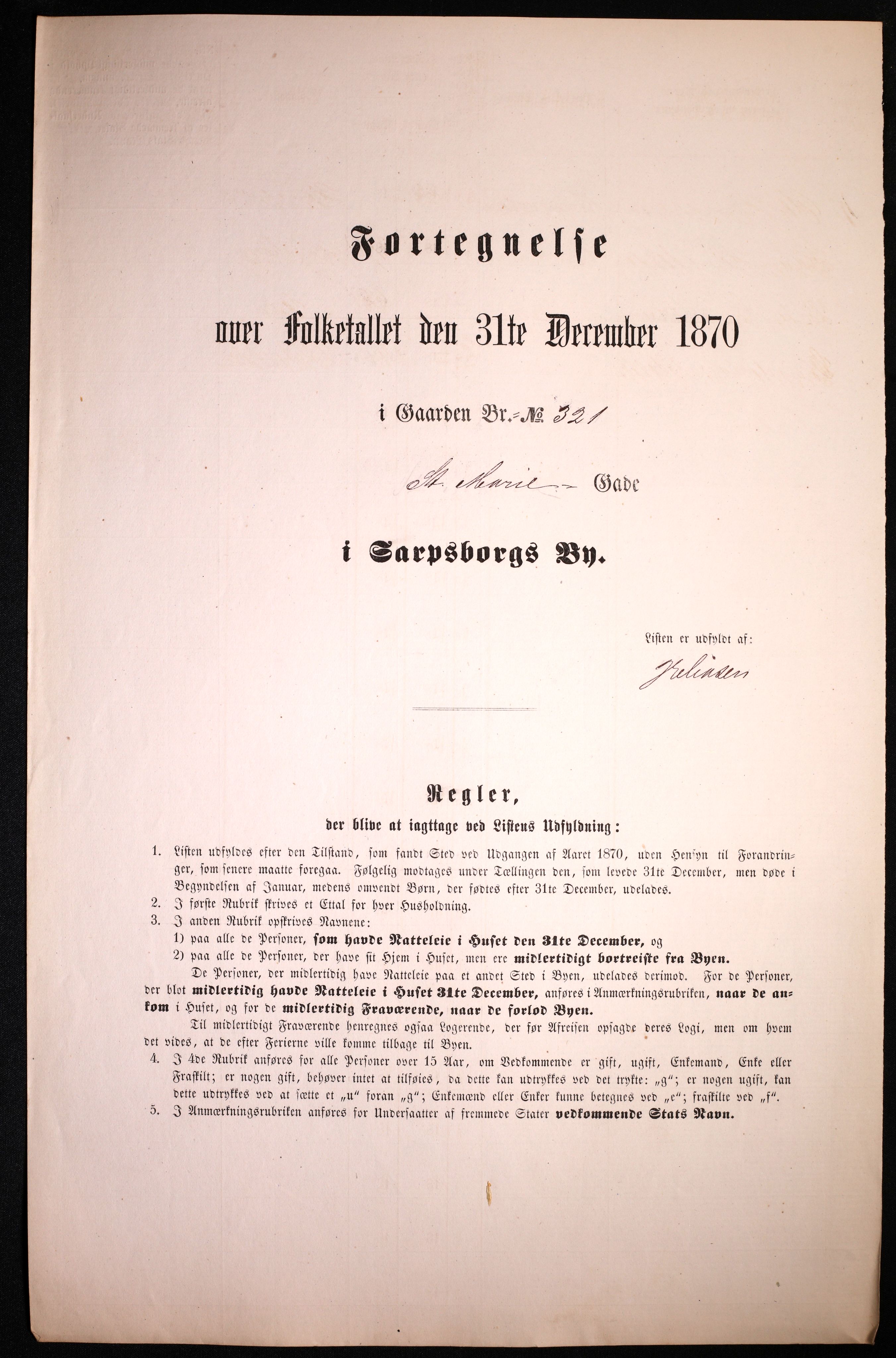 RA, Folketelling 1870 for 0102 Sarpsborg kjøpstad, 1870, s. 269