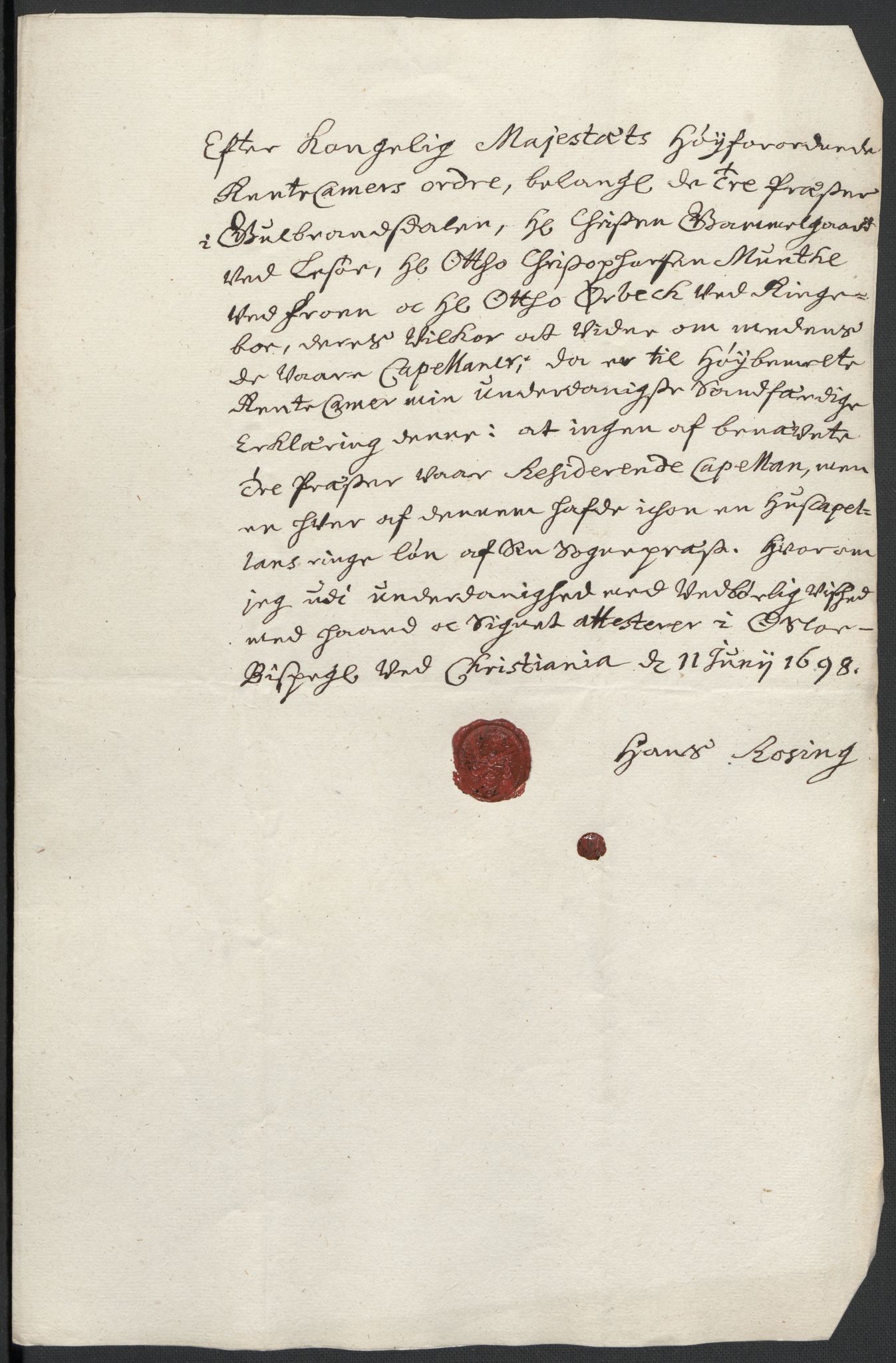 Rentekammeret inntil 1814, Reviderte regnskaper, Fogderegnskap, AV/RA-EA-4092/R17/L1171: Fogderegnskap Gudbrandsdal, 1698, s. 147