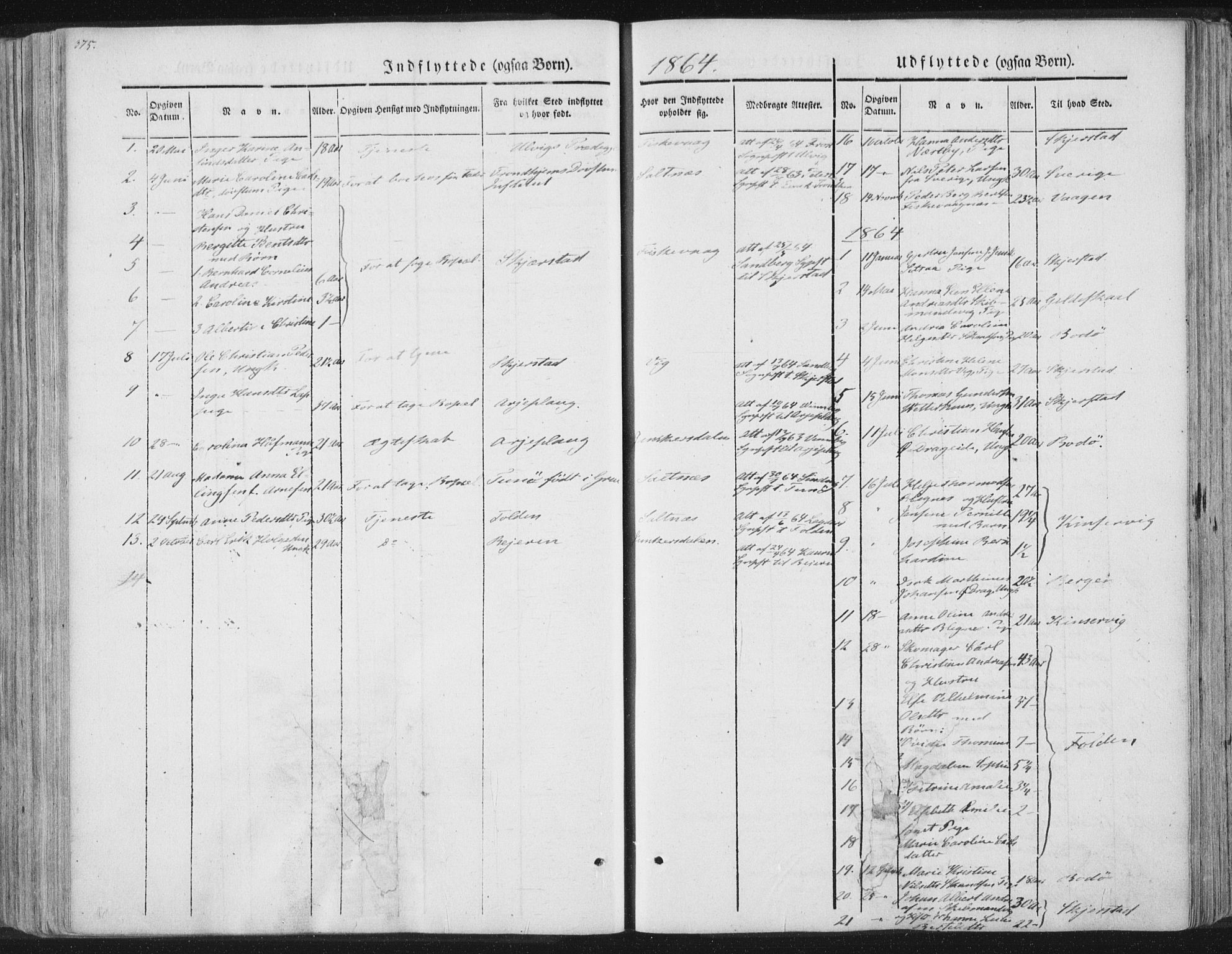 Ministerialprotokoller, klokkerbøker og fødselsregistre - Nordland, SAT/A-1459/847/L0667: Ministerialbok nr. 847A07, 1842-1871, s. 375