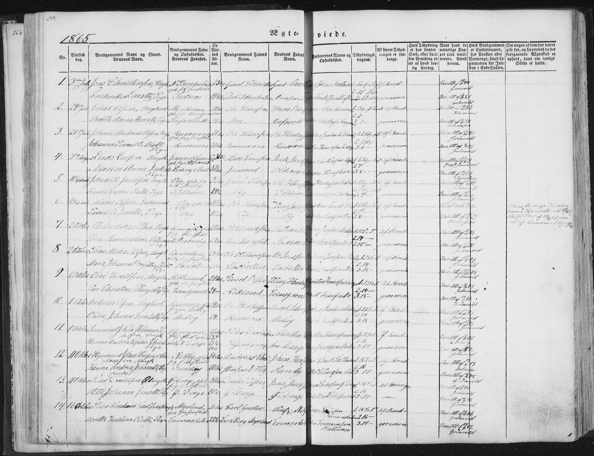 Ministerialprotokoller, klokkerbøker og fødselsregistre - Nordland, AV/SAT-A-1459/847/L0667: Ministerialbok nr. 847A07, 1842-1871, s. 288