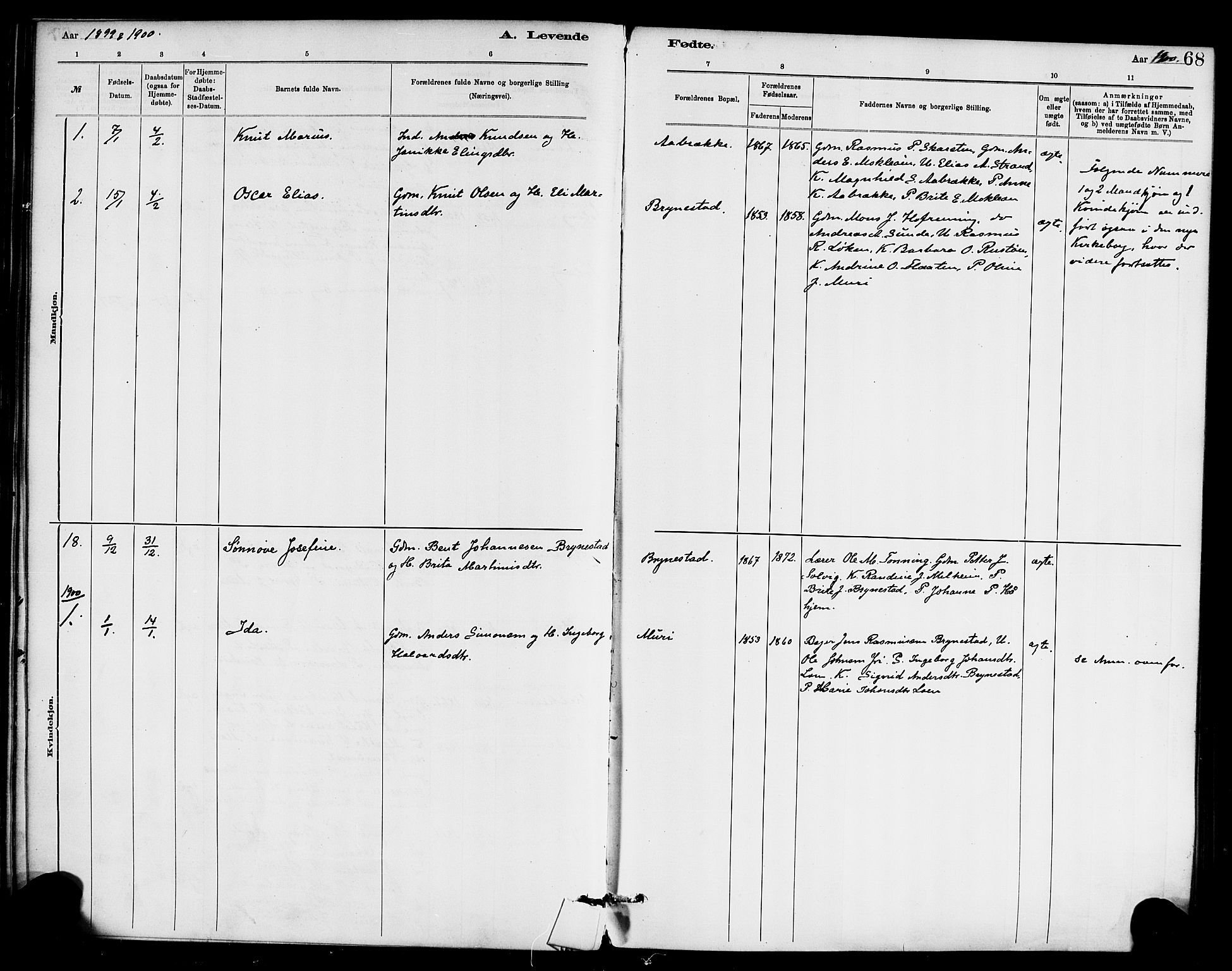 Innvik sokneprestembete, SAB/A-80501: Ministerialbok nr. C 1, 1879-1900, s. 68