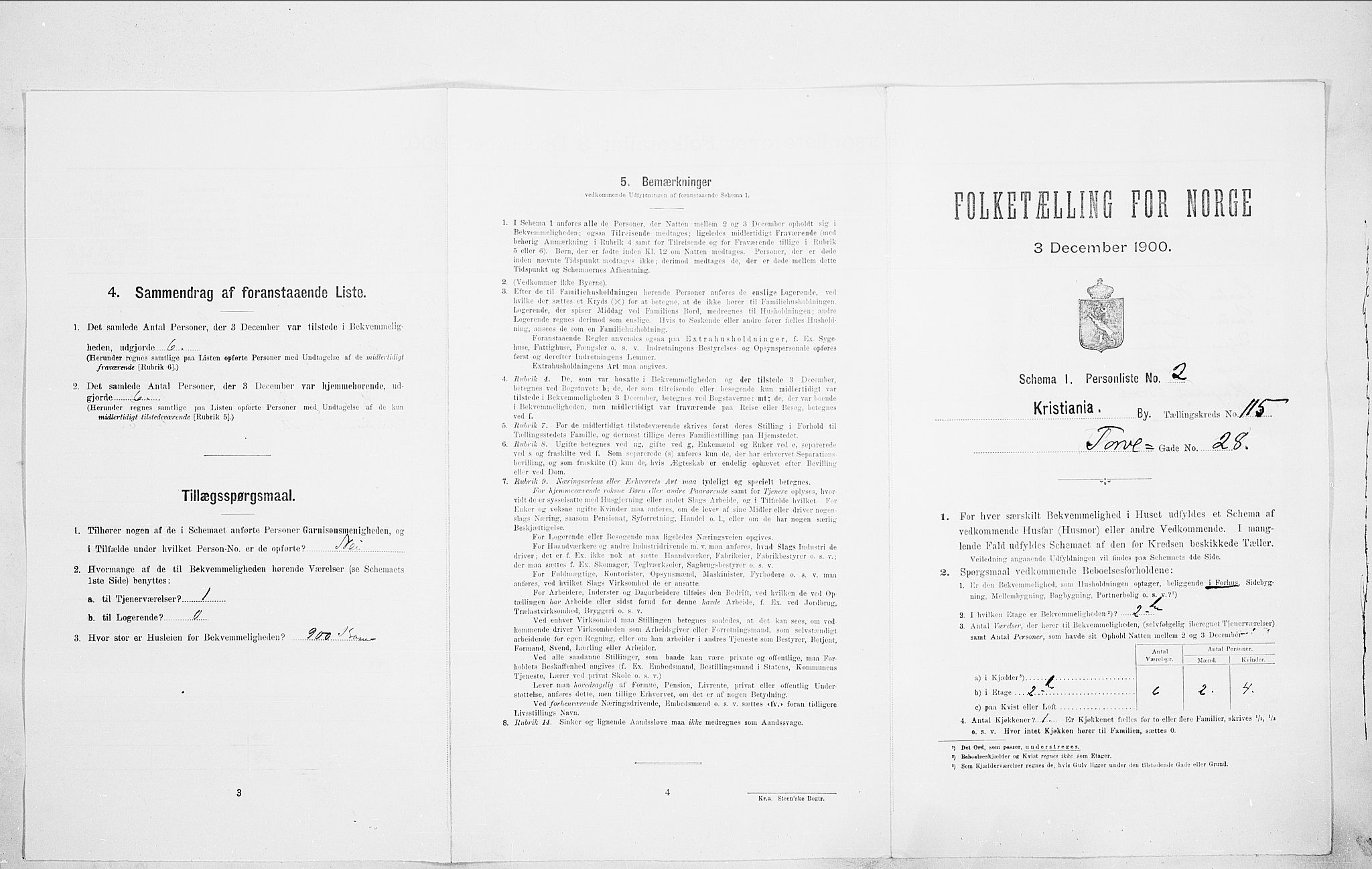 SAO, Folketelling 1900 for 0301 Kristiania kjøpstad, 1900, s. 103175