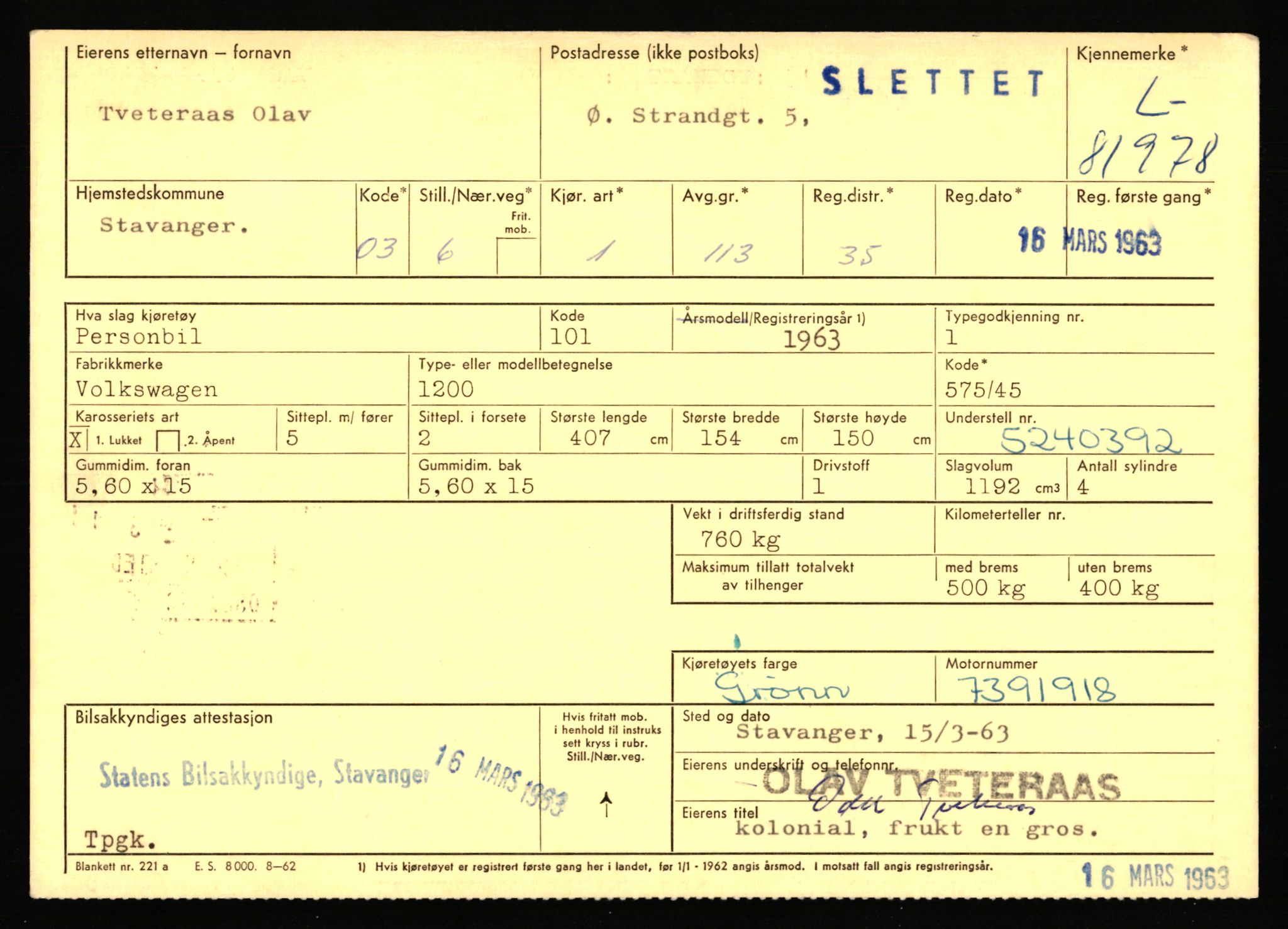 Stavanger trafikkstasjon, SAST/A-101942/0/F/L0071: L-80500 - L-82199, 1930-1971, s. 2425