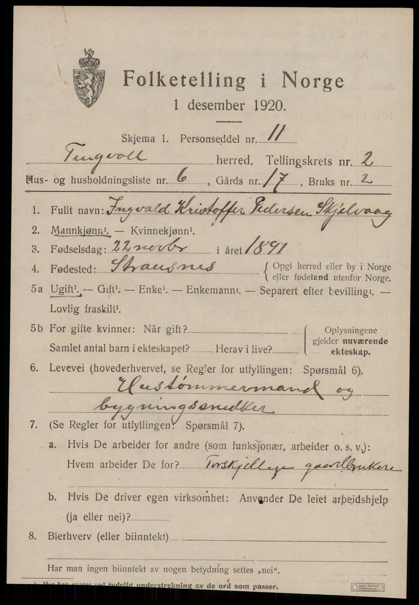 SAT, Folketelling 1920 for 1560 Tingvoll herred, 1920, s. 1236