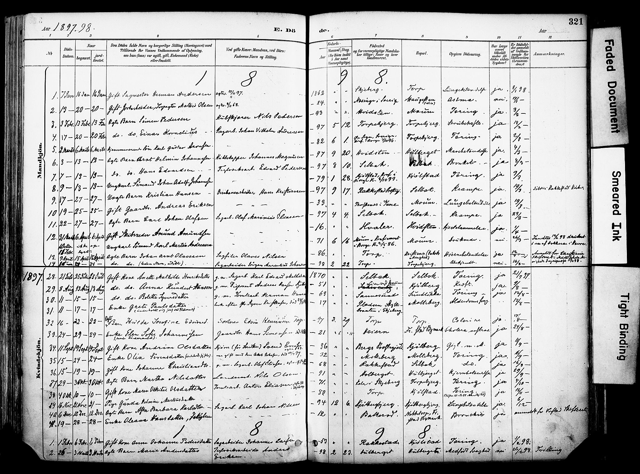 Borge prestekontor Kirkebøker, AV/SAO-A-10903/F/Fa/L0008: Ministerialbok nr. I 8B, 1887-1902, s. 321