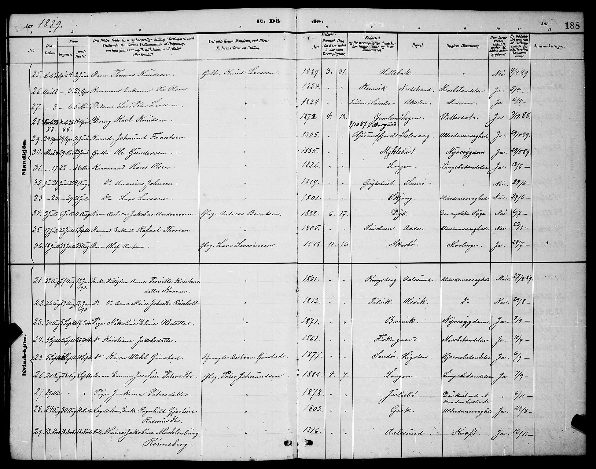 Ministerialprotokoller, klokkerbøker og fødselsregistre - Møre og Romsdal, AV/SAT-A-1454/528/L0430: Klokkerbok nr. 528C11, 1884-1899, s. 188