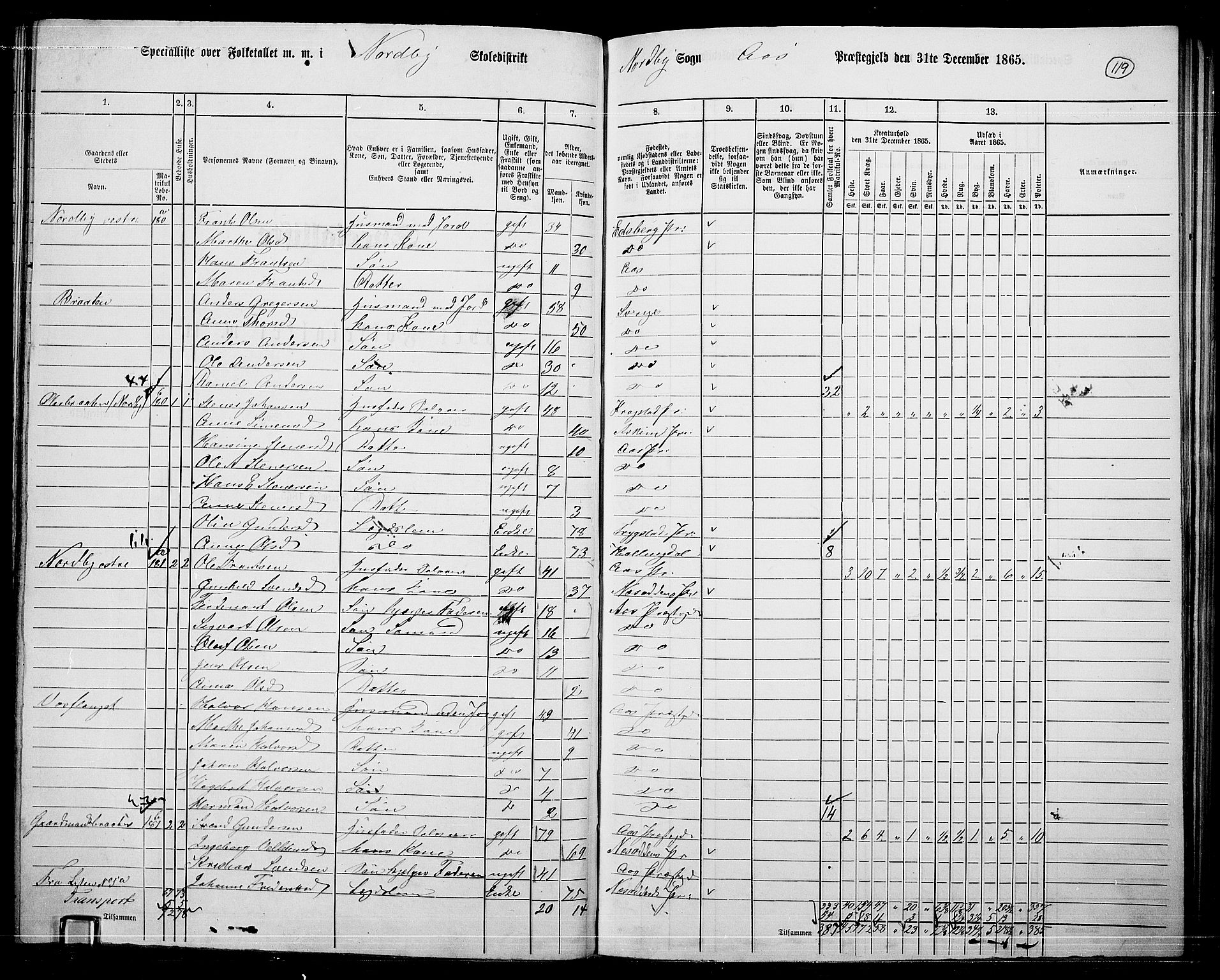 RA, Folketelling 1865 for 0214P Ås prestegjeld, 1865, s. 107