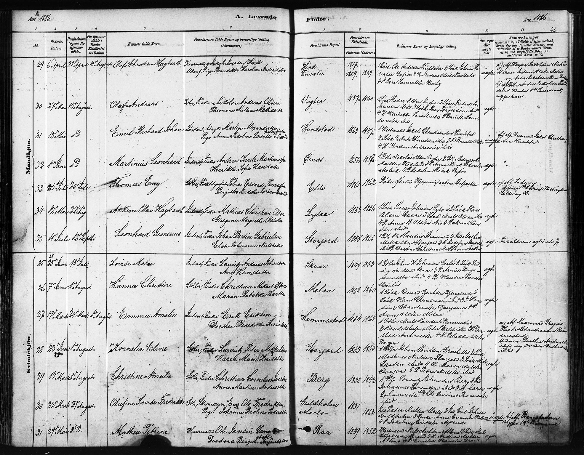 Kvæfjord sokneprestkontor, AV/SATØ-S-1323/G/Ga/Gaa/L0005kirke: Ministerialbok nr. 5, 1878-1894, s. 66