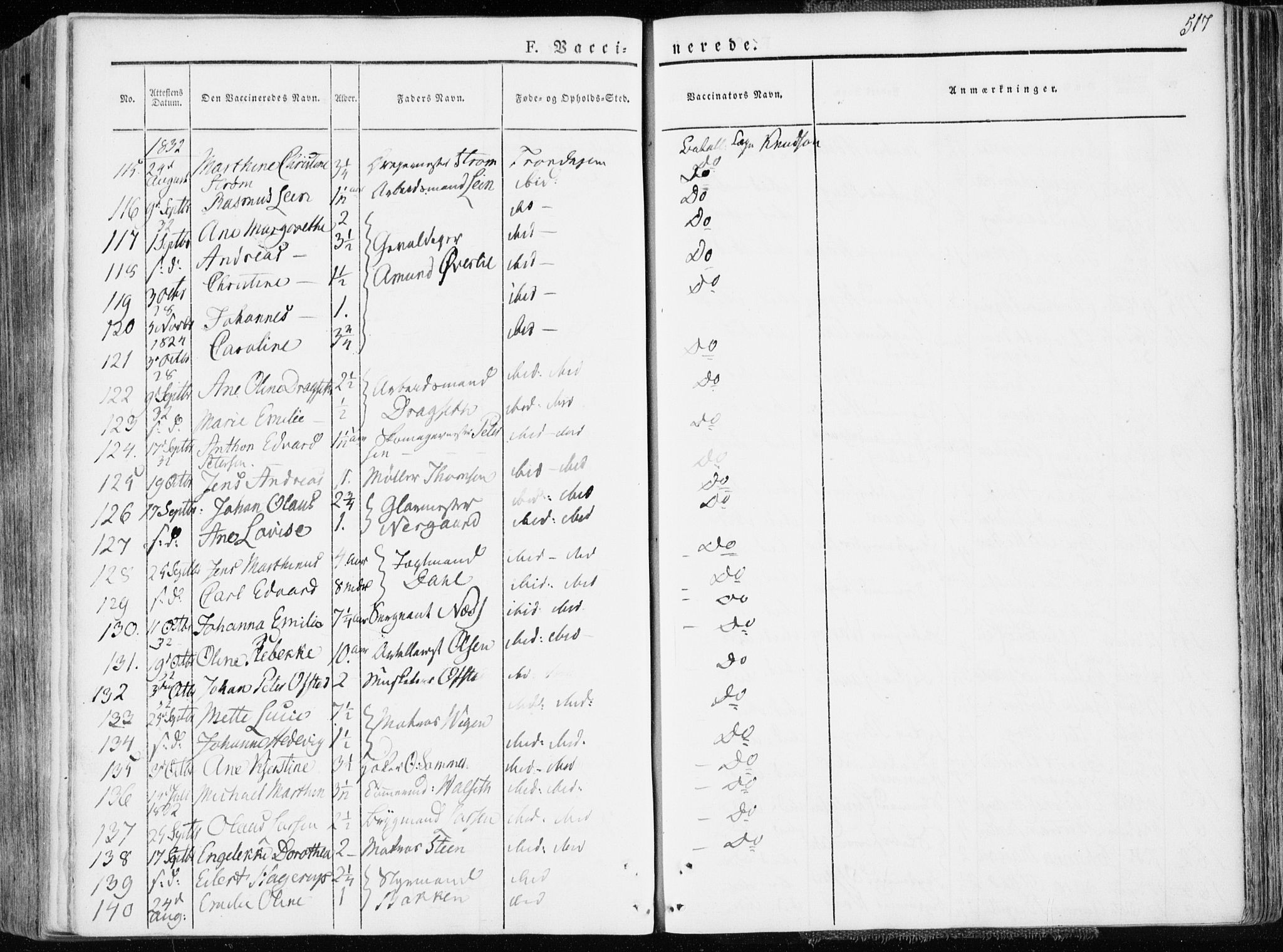 Ministerialprotokoller, klokkerbøker og fødselsregistre - Sør-Trøndelag, SAT/A-1456/601/L0047: Ministerialbok nr. 601A15, 1831-1839, s. 517