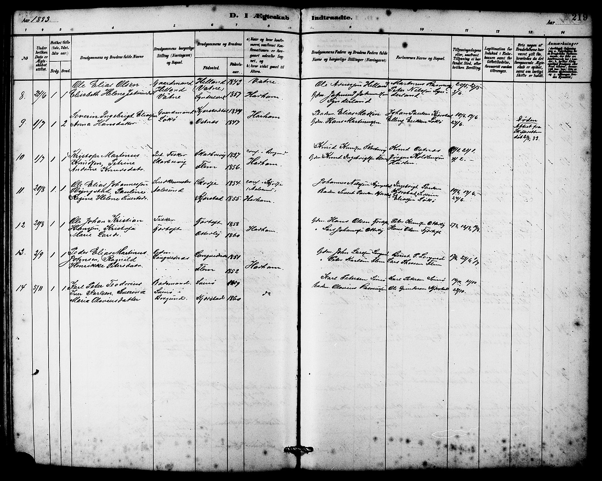 Ministerialprotokoller, klokkerbøker og fødselsregistre - Møre og Romsdal, AV/SAT-A-1454/536/L0510: Klokkerbok nr. 536C05, 1881-1898, s. 219