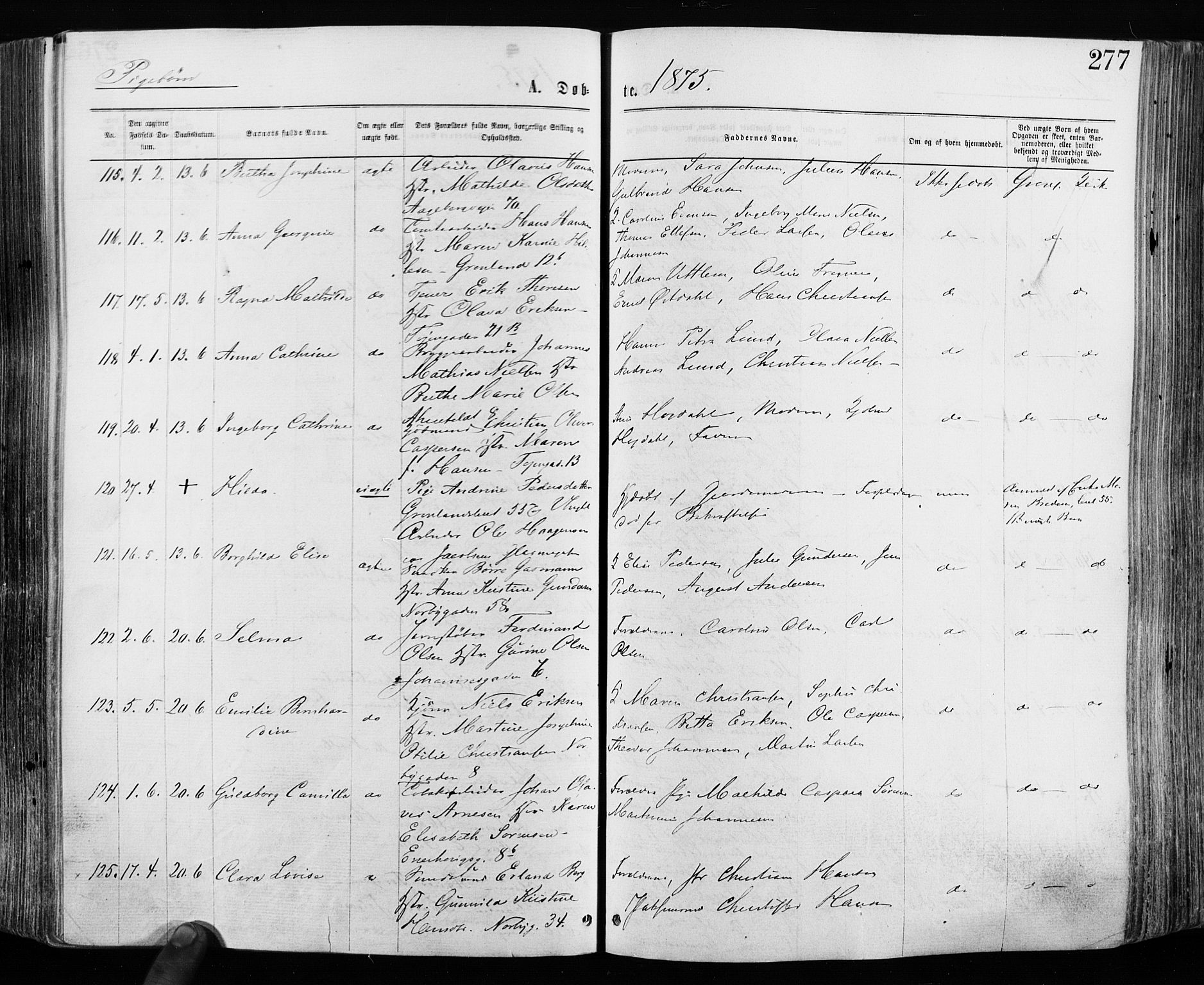 Grønland prestekontor Kirkebøker, SAO/A-10848/F/Fa/L0004: Ministerialbok nr. 4, 1869-1880, s. 277