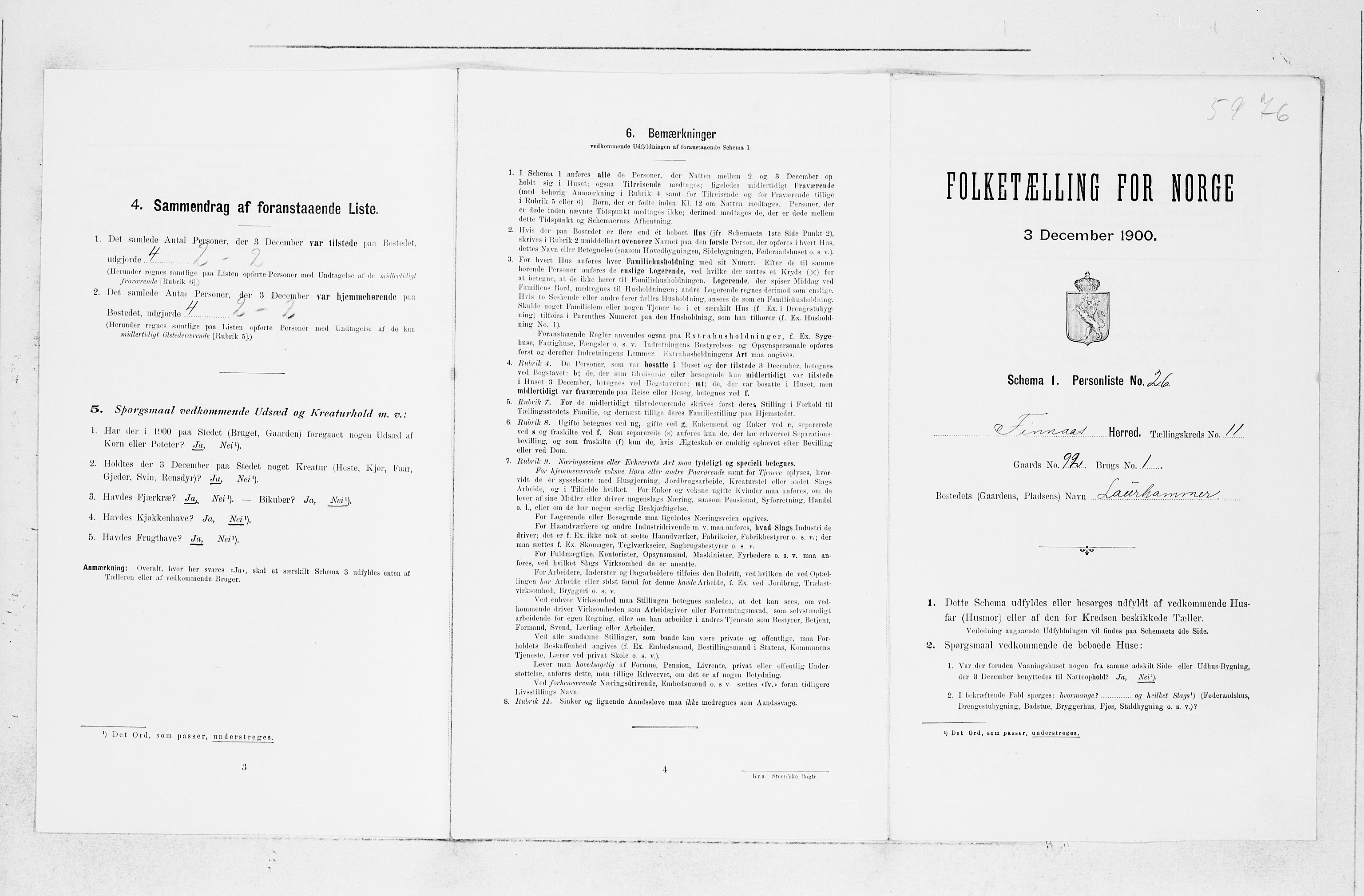 SAB, Folketelling 1900 for 1218 Finnås herred, 1900, s. 1235