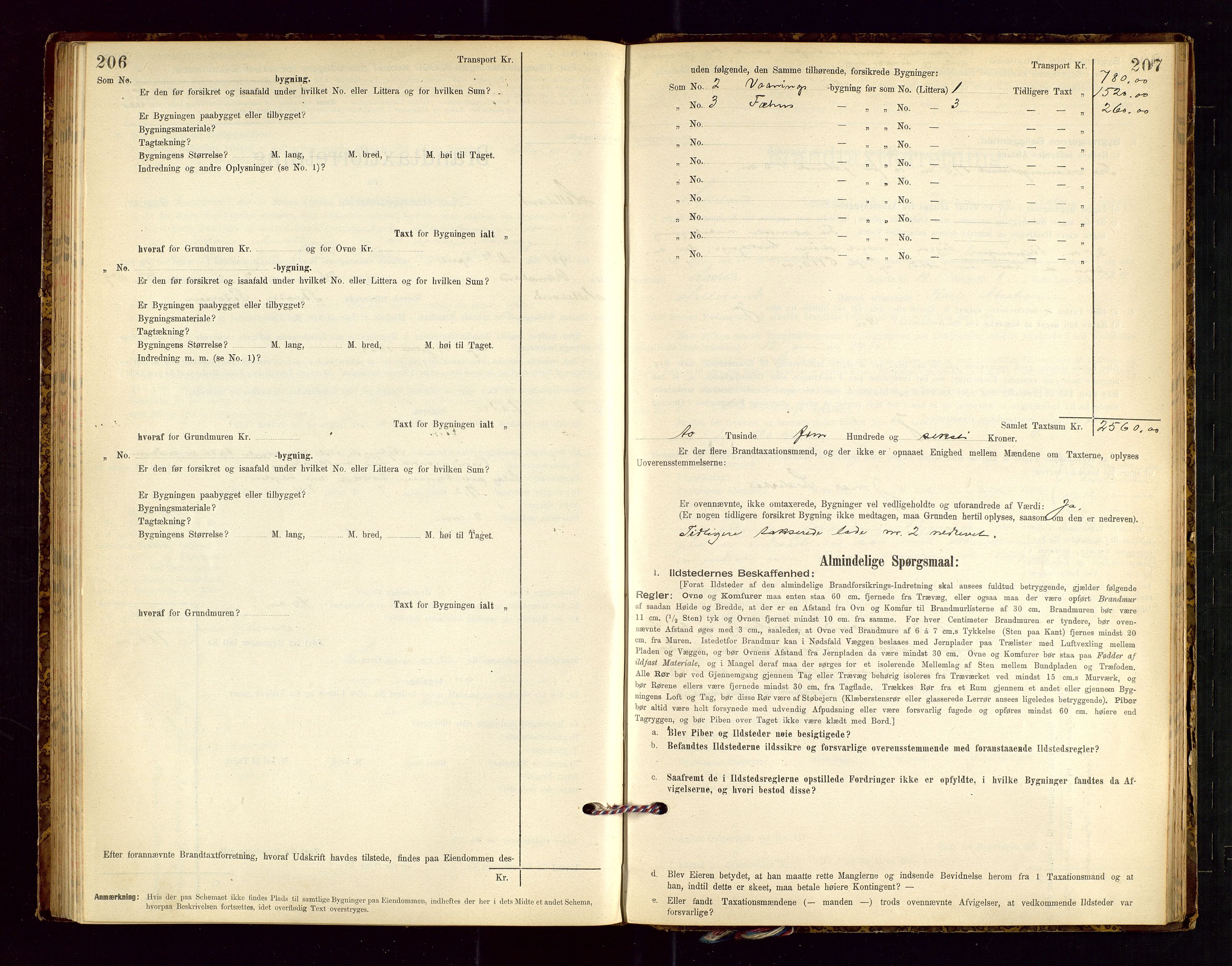 Helleland lensmannskontor, SAST/A-100209/Gob/L0001: "Brandtaxationsprotokol", 1896-1919, s. 206-207