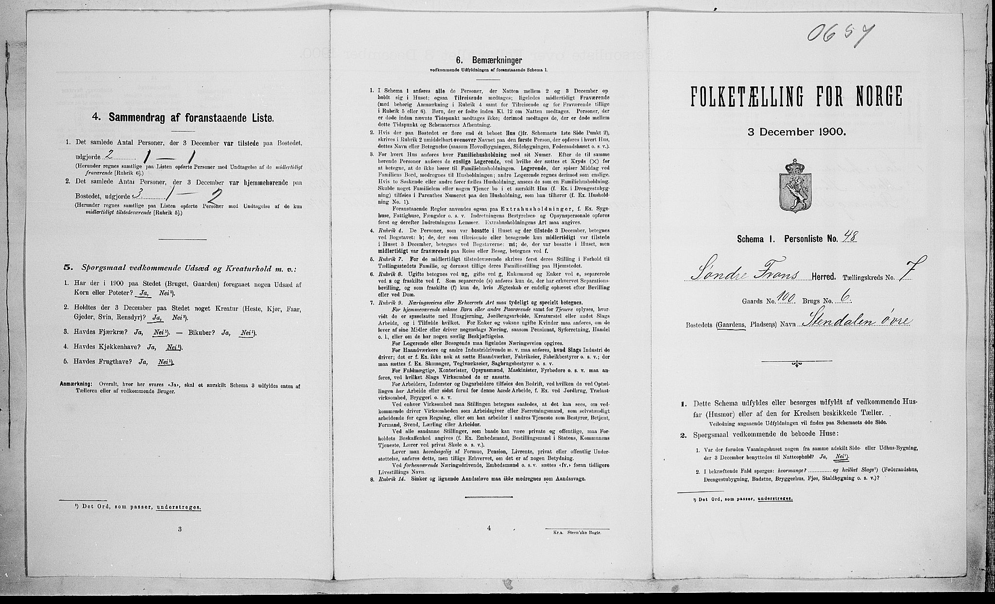 SAH, Folketelling 1900 for 0519 Sør-Fron herred, 1900, s. 943
